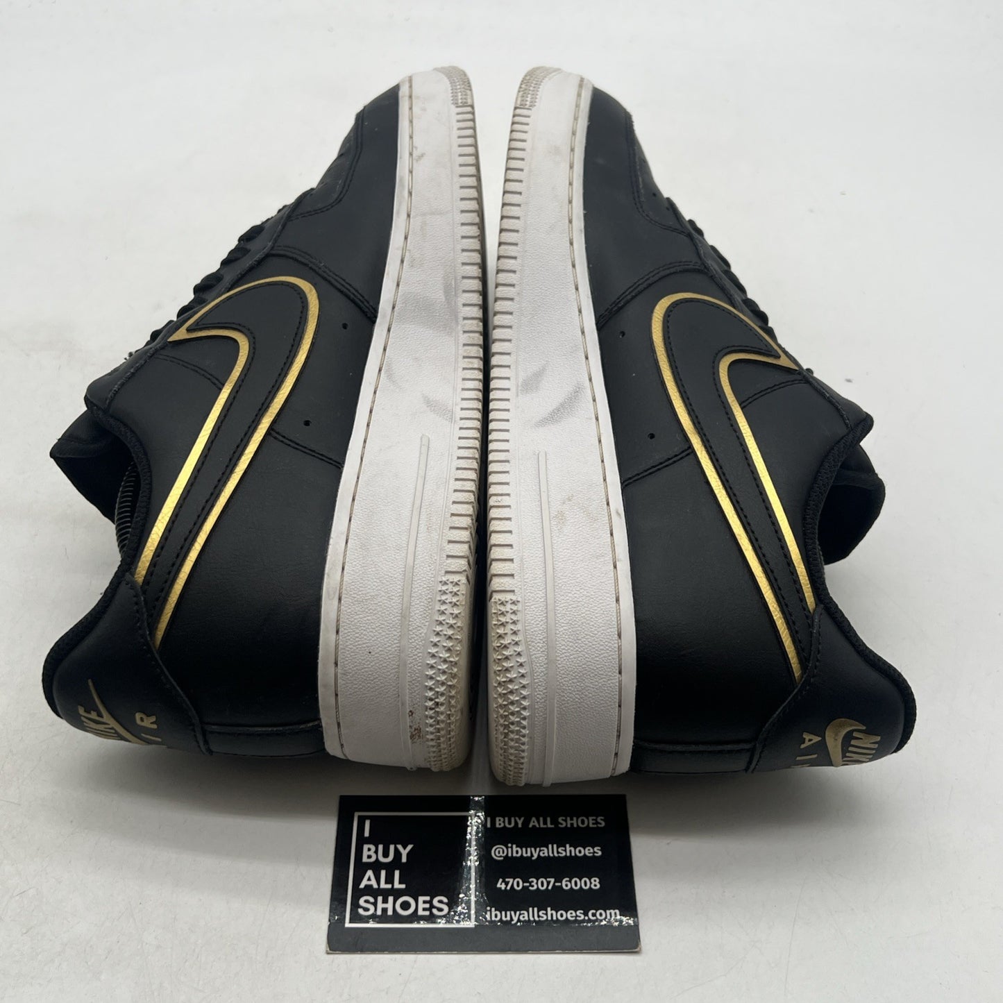 Size 10.5 - Nike Air Force 1 '07 LV8 Metallic Swoosh Pack - Black (DA8581-001)