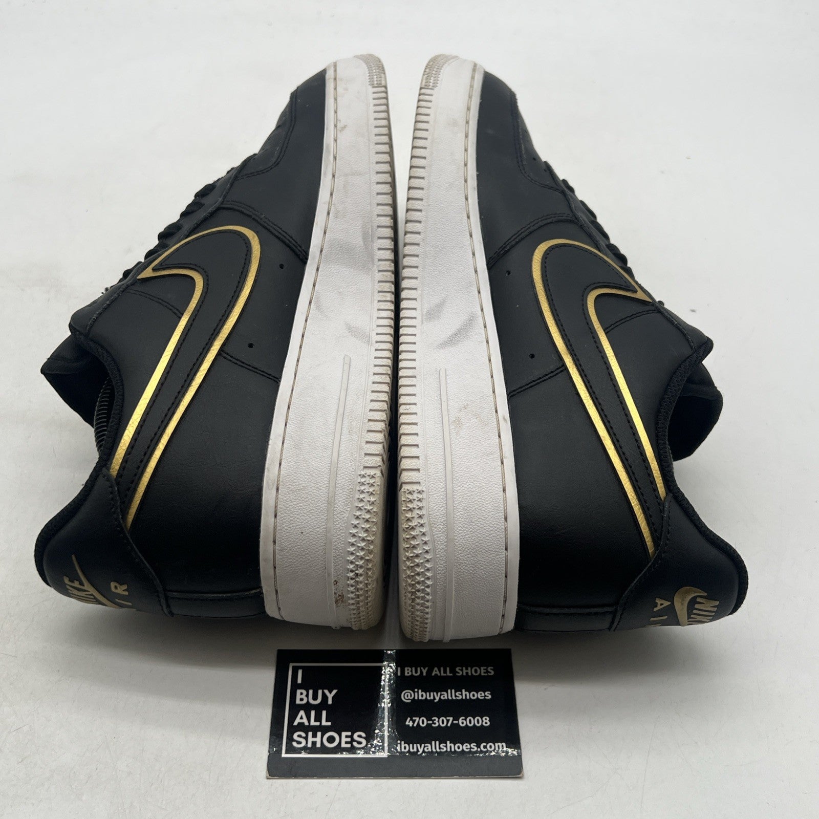 Size 10.5 - Nike Air Force 1 '07 LV8 Metallic Swoosh Pack - Black (DA8581-001)