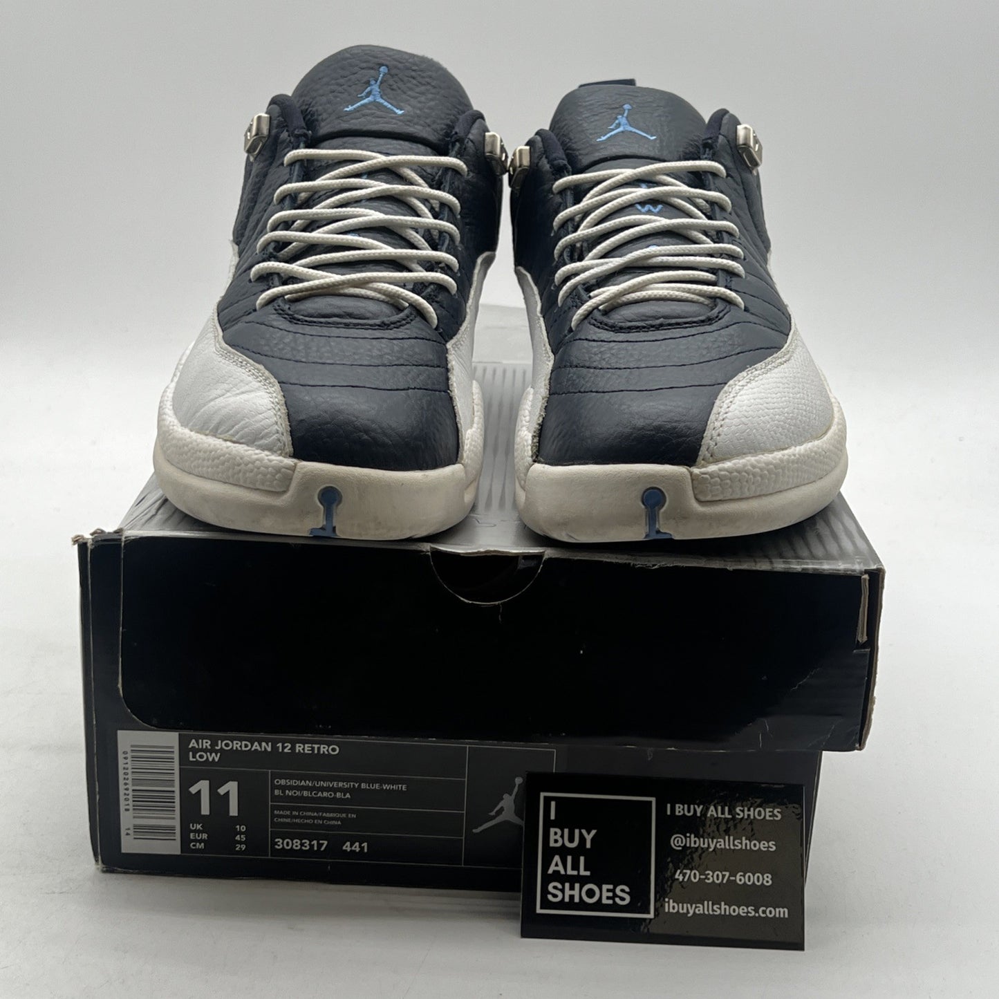 Size 11 - Air Jordan 12 Retro 2004 Low Obsidian (308317-441)