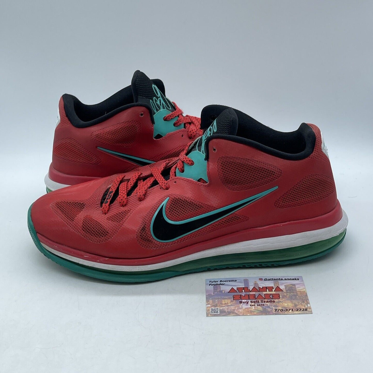 Size 11.5 - Nike LeBron 9 Low Liverpool Red White Blue Suede Leather 510811-601