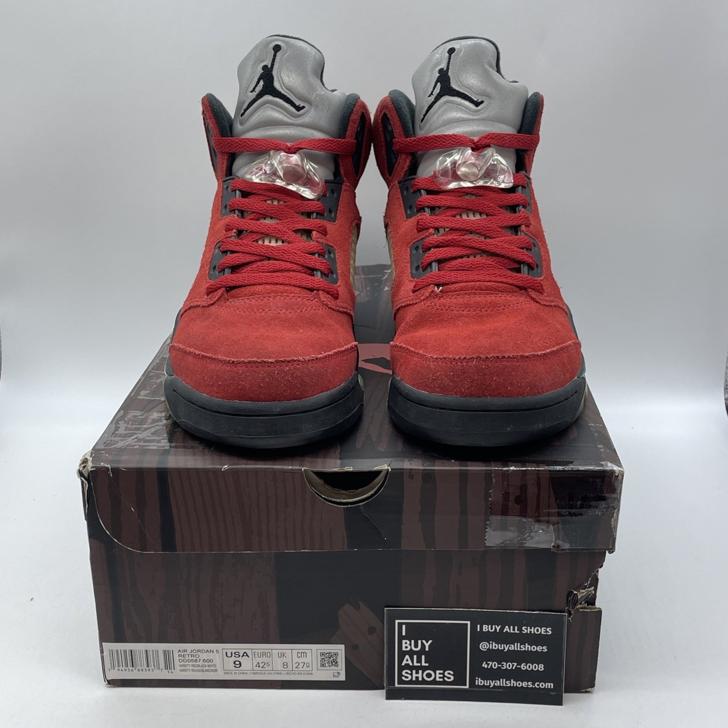 Size 9 - Jordan 5 Retro Mid Raging Bull Red Black Suede (DD0587-600)