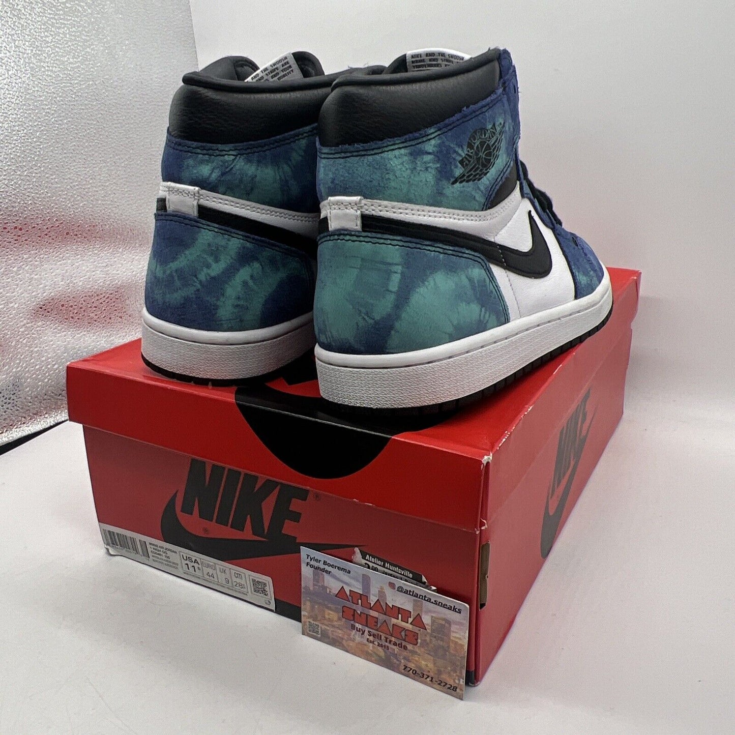 Size 11.5 - Air Jordan 1 Retro OG Tie-Dye W Black White Blue Leather CD0461-100