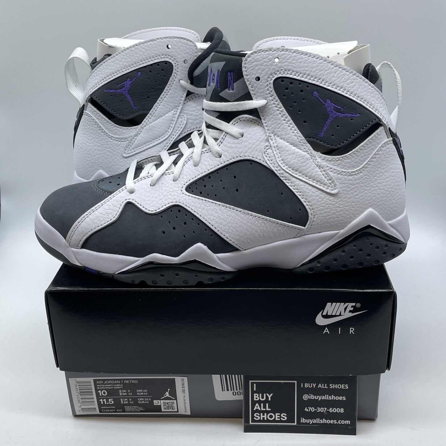 Size 10 - Air Jordan 7 Retro 2021 Flint Grey White Suede Leather (CU9307-100)