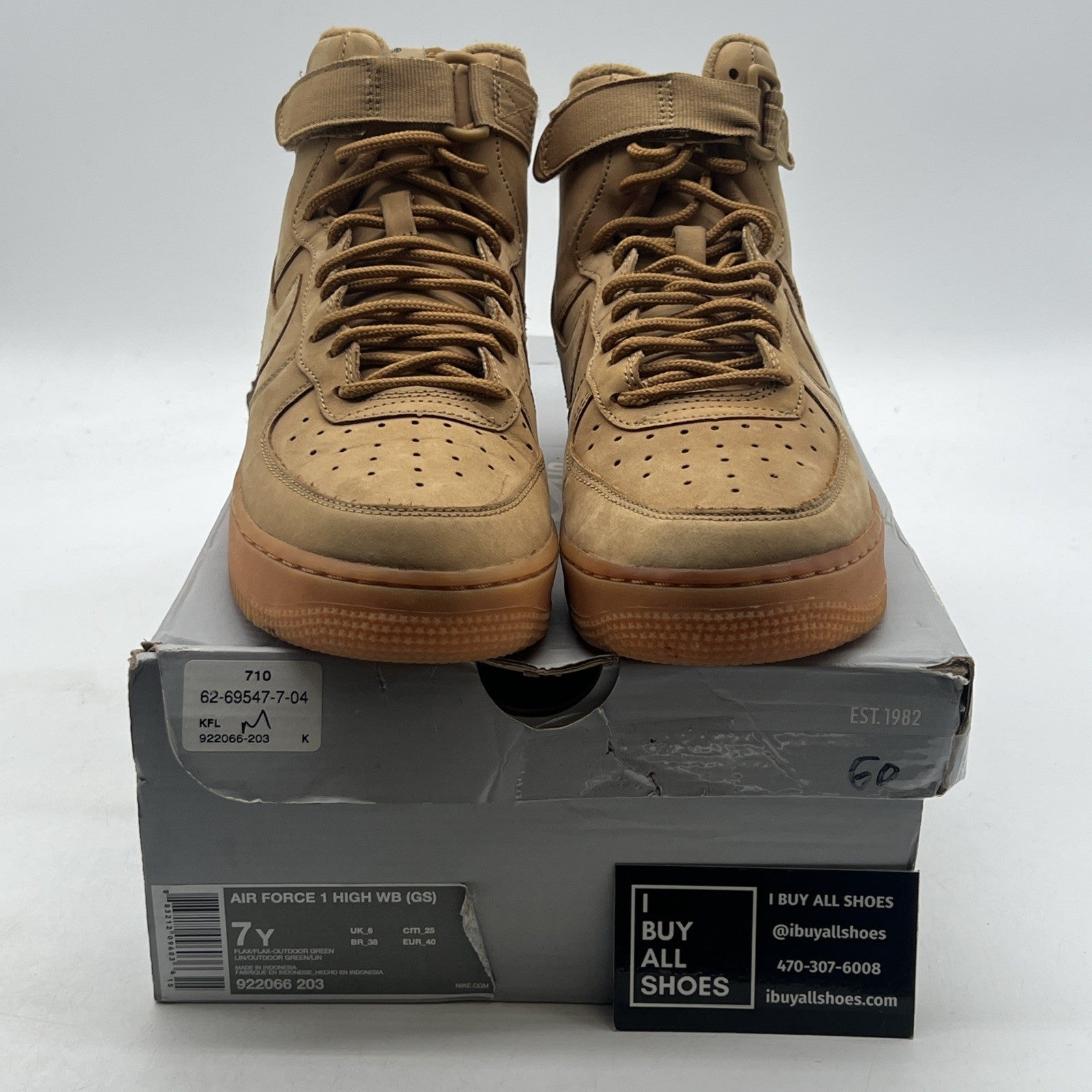 Size 7Y - Nike Air Force 1 WB High Flax (922066-203)