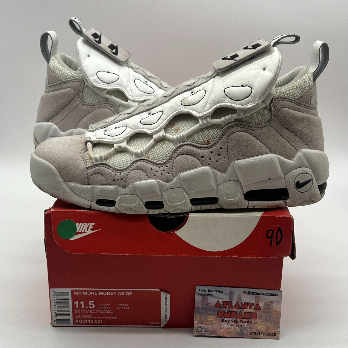 Size 11.5 - Nike Air More Money All Star - 90/10 Grey Suede Leather (AQ0112-001)