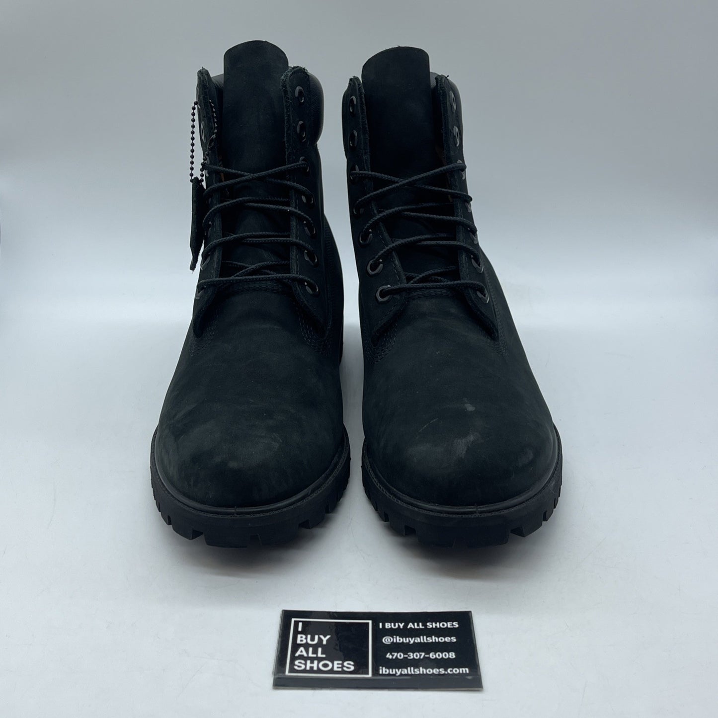 Size 10 - TIMBERLAND 6” Premium Boot Black Nubuck Suede Leather (10073)