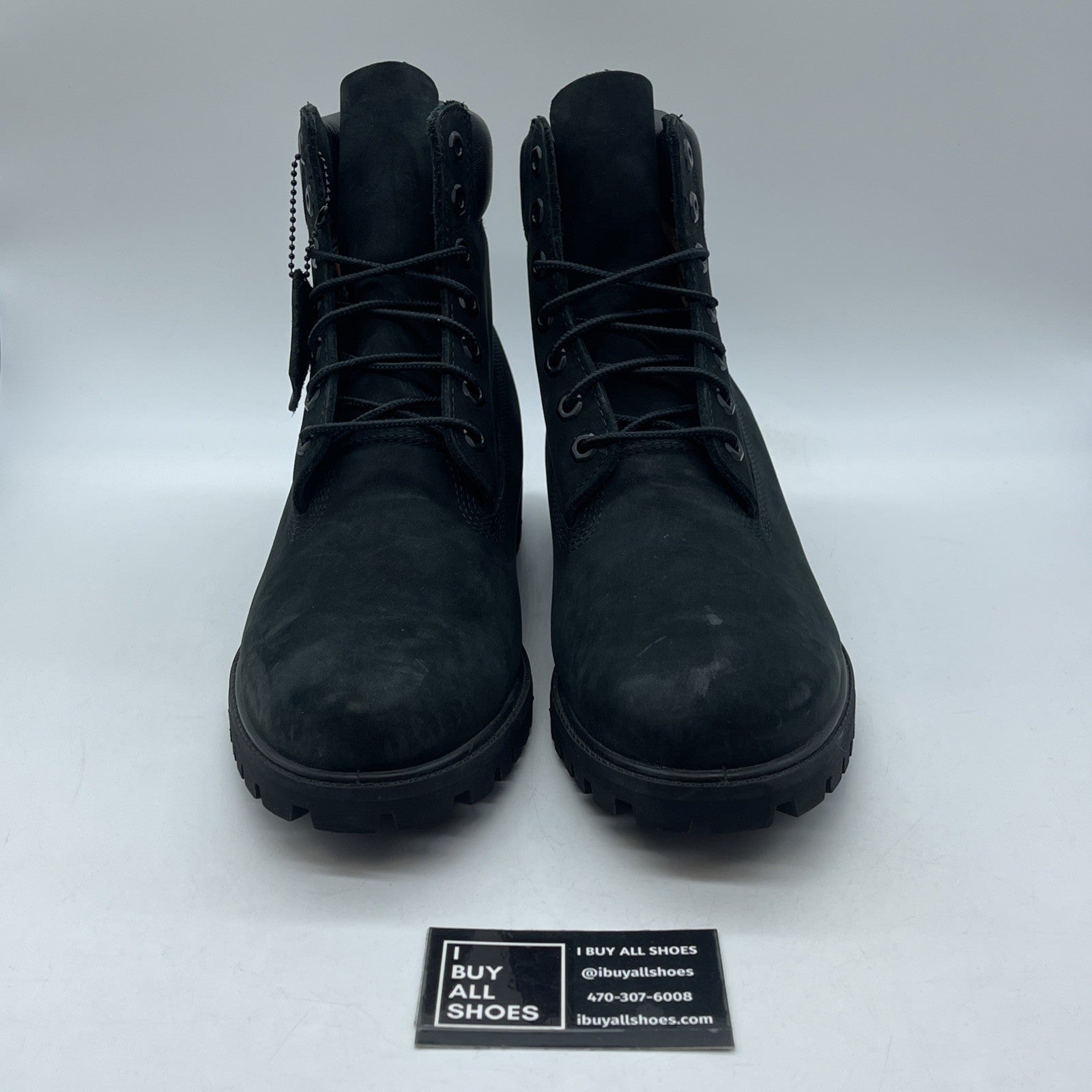 Size 10 - TIMBERLAND 6” Premium Boot Black Nubuck Suede Leather (10073)