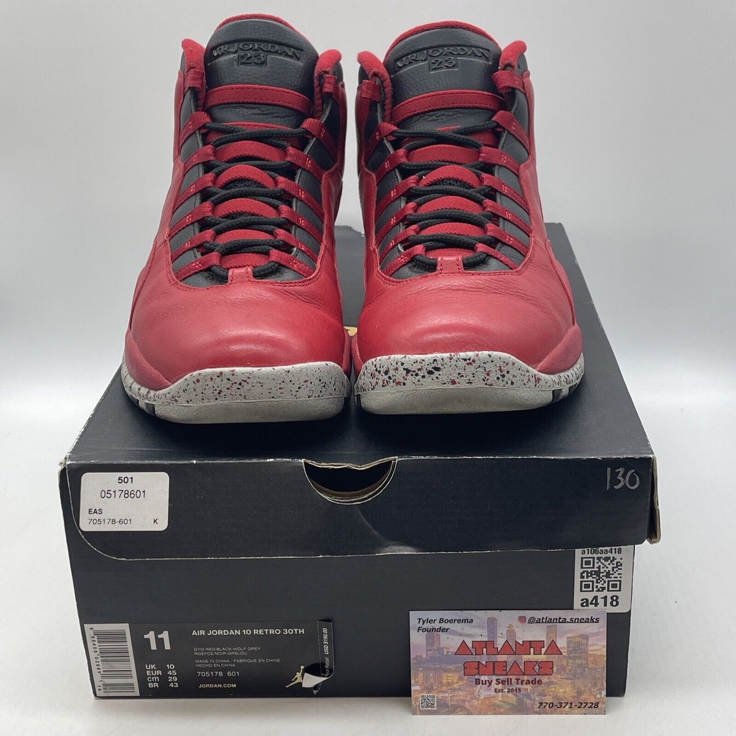 Size 11 - Air Jordan 10 Retro Bulls Over Broadway Red Black Leather (705178-601)