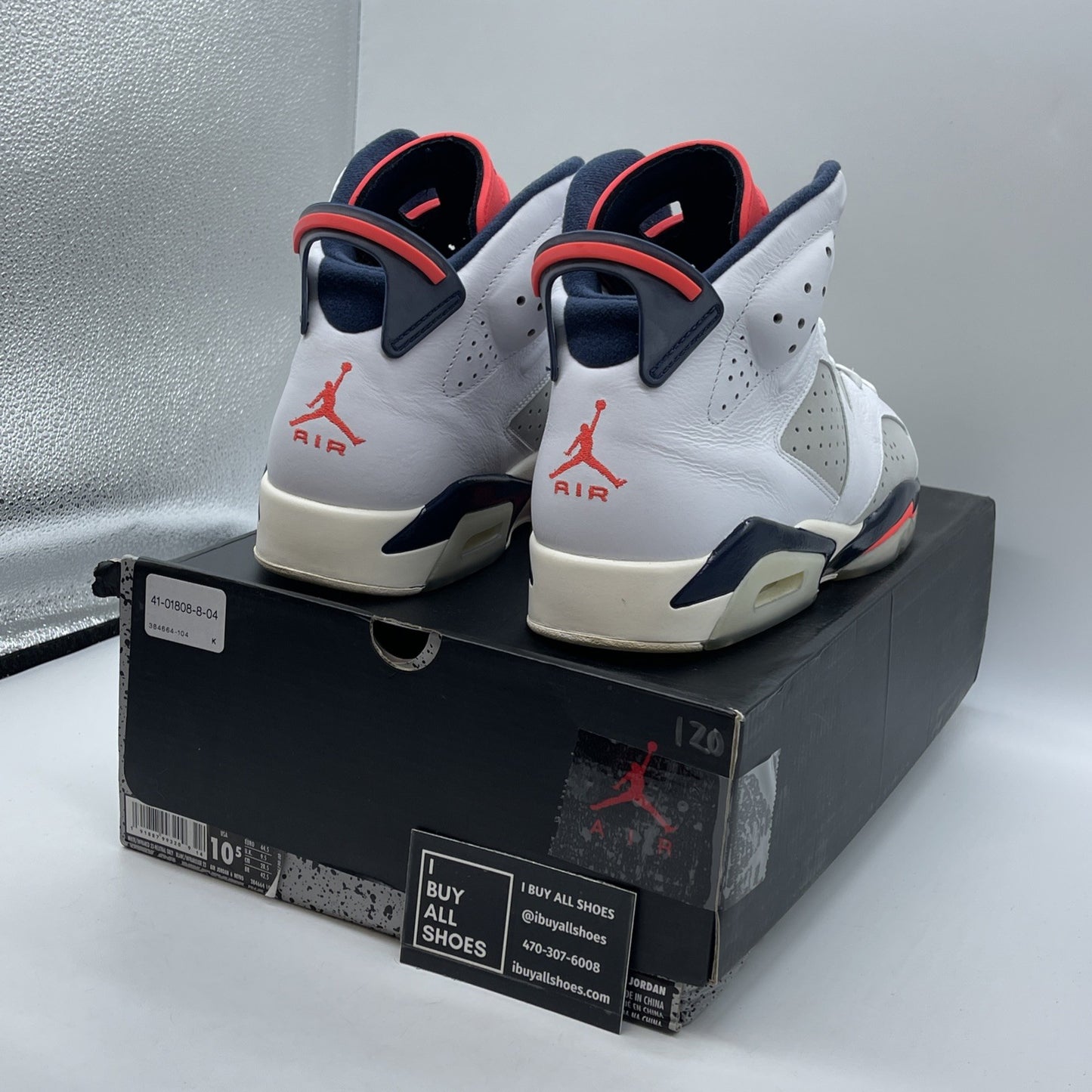 Size 10.5 - Air Jordan 6 Retro Tinker White Blue Grey Suede Leather (384664-104)
