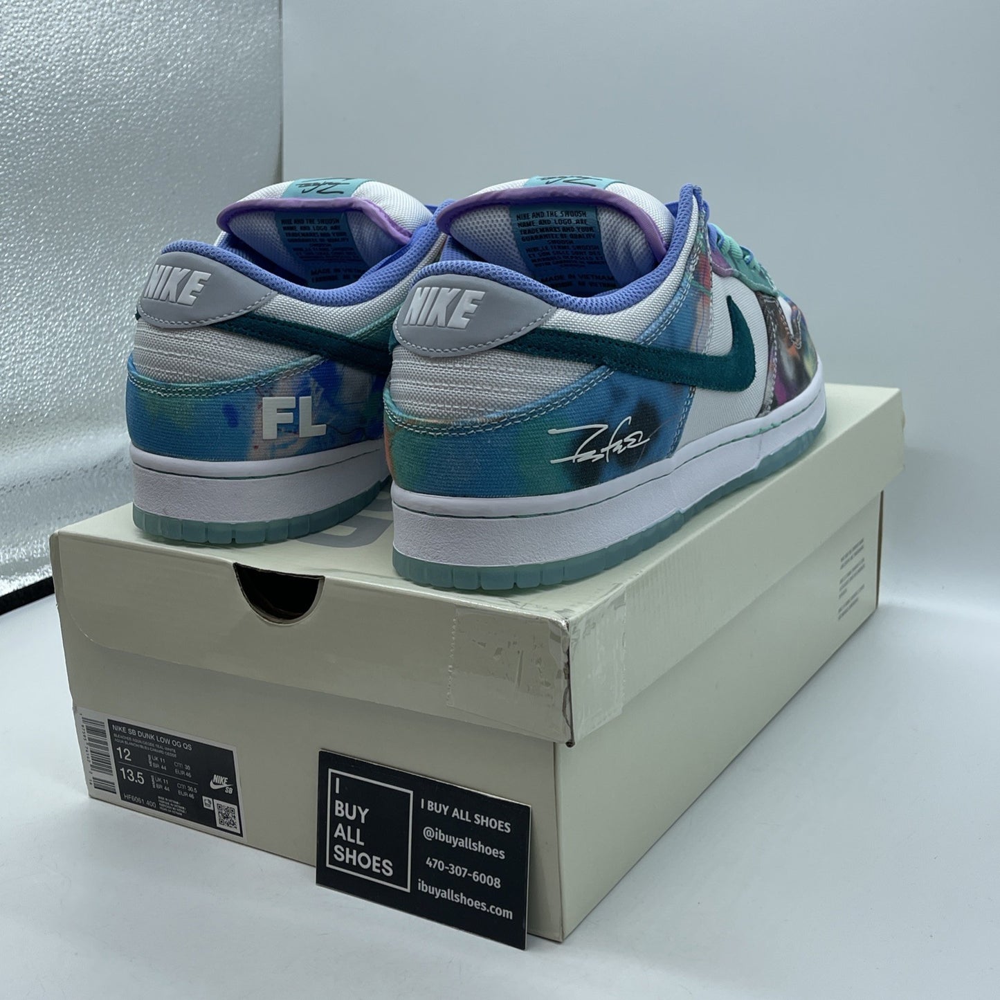 Size 12 - Nike Futura Laboratories x Dunk SB Low Bleached Aqua (HF6061-400)