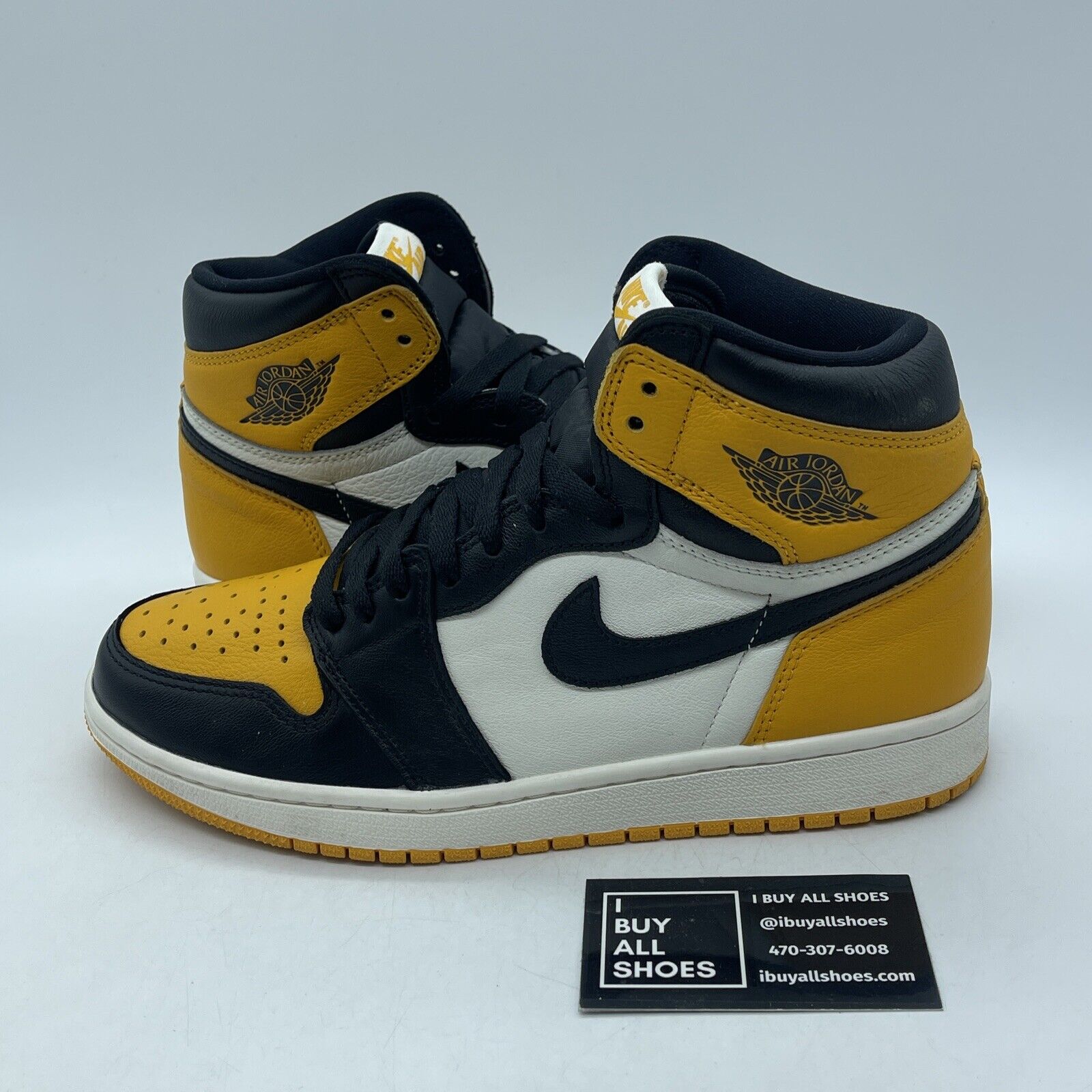 Size 8.5 - Jordan 1 Retro OG High Yellow Toe Black White Leather (555088-711)