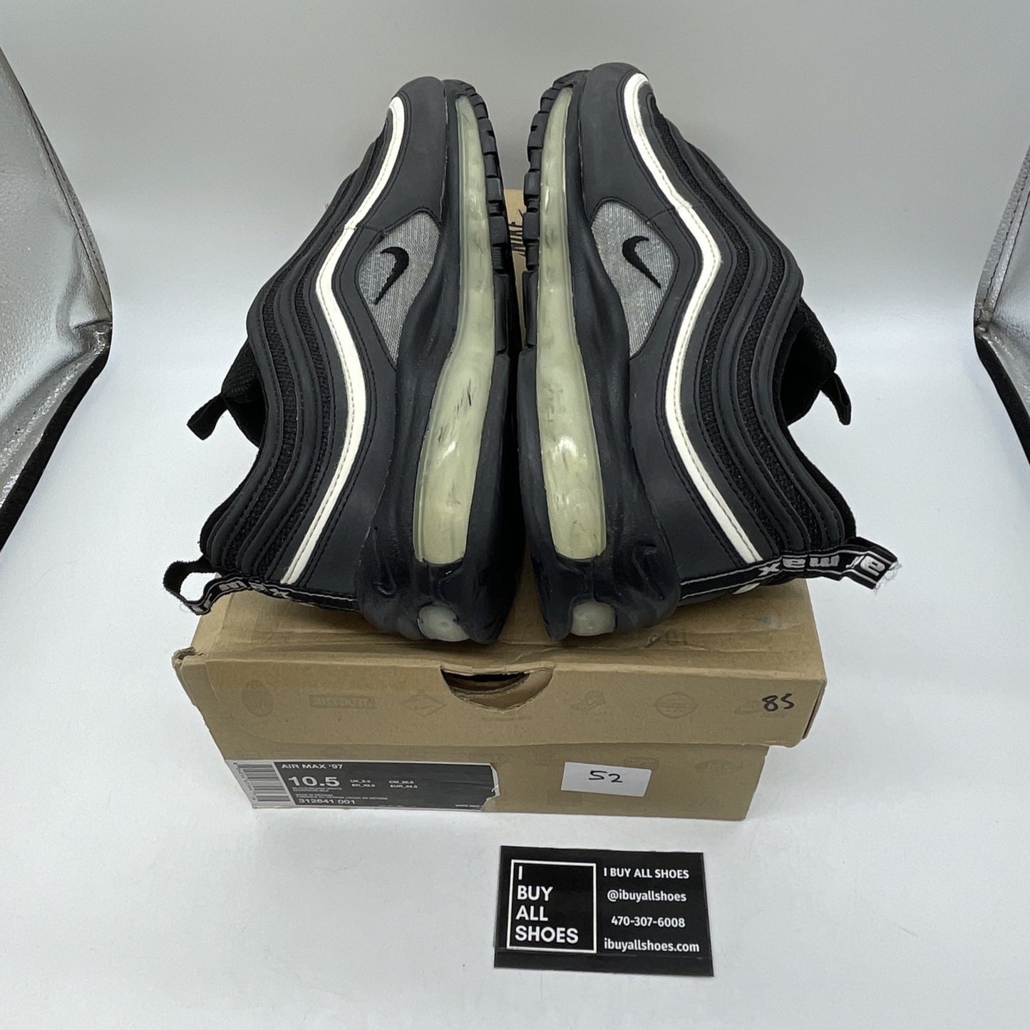 Size 10.5 - Nike Air Force 1 Premium Black White Leather (313641-001)