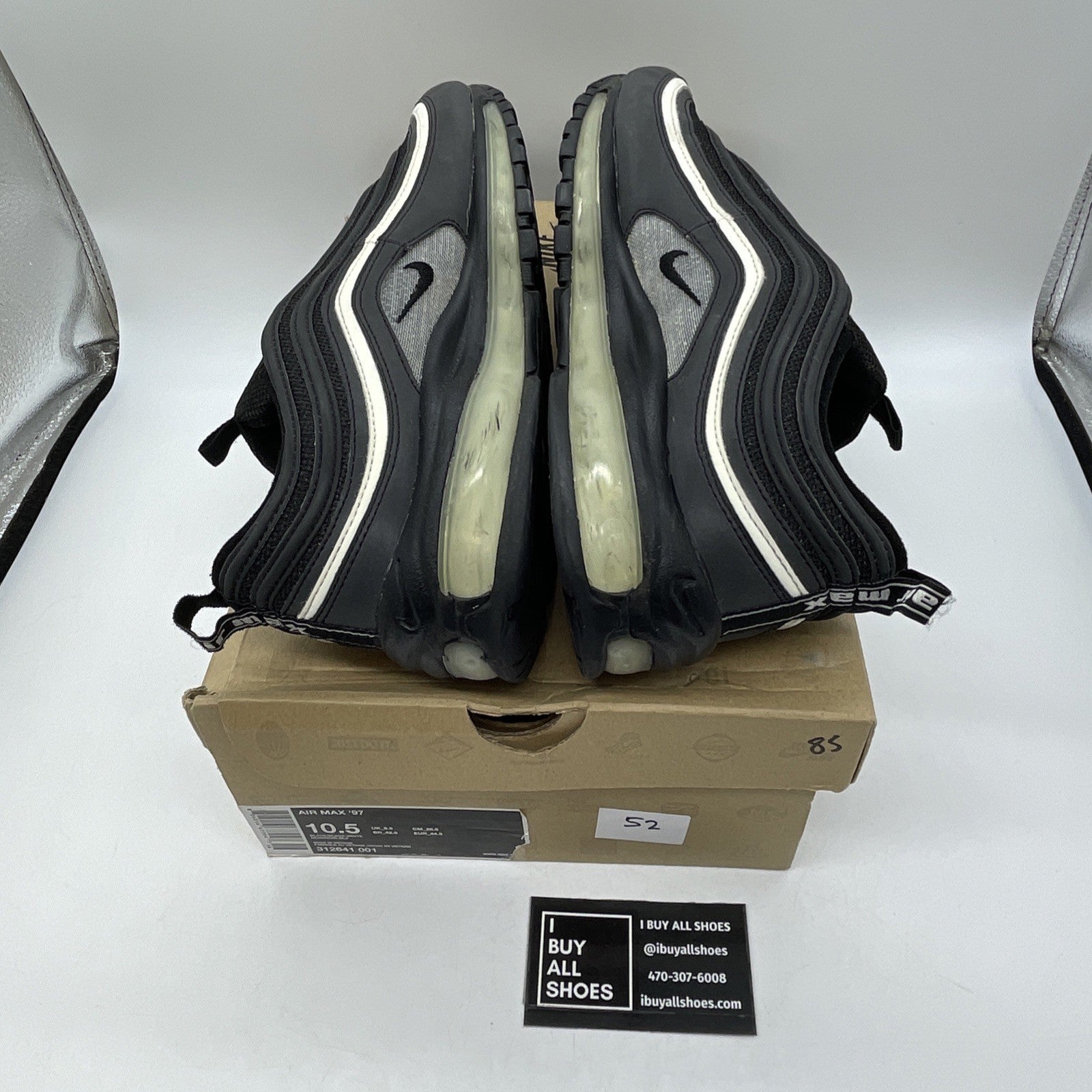 Size 10.5 - Nike Air Force 1 Premium Black White Leather (313641-001)