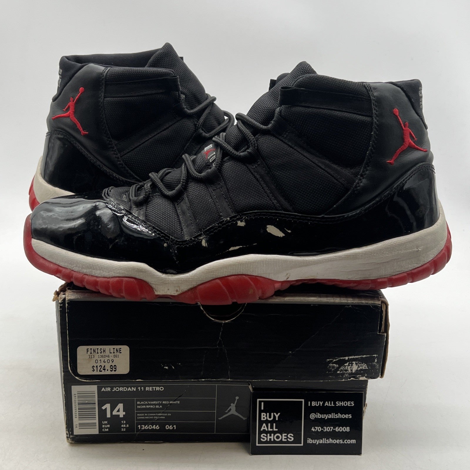 Size 14 - Air Jordan 11 Retro 2001 Bred (136046-061)