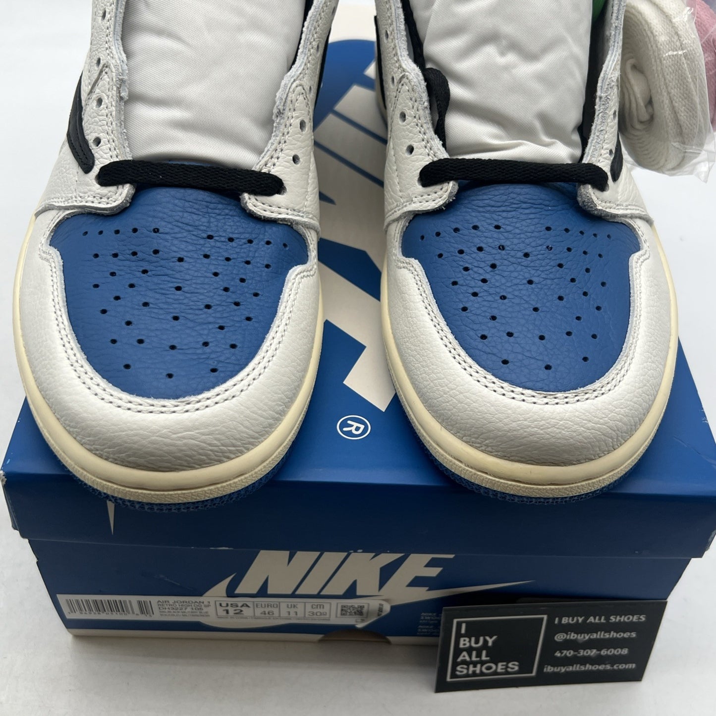 Size 12 - Air Jordan 1 Retro x Fragment Design x Travis Scott High Blue