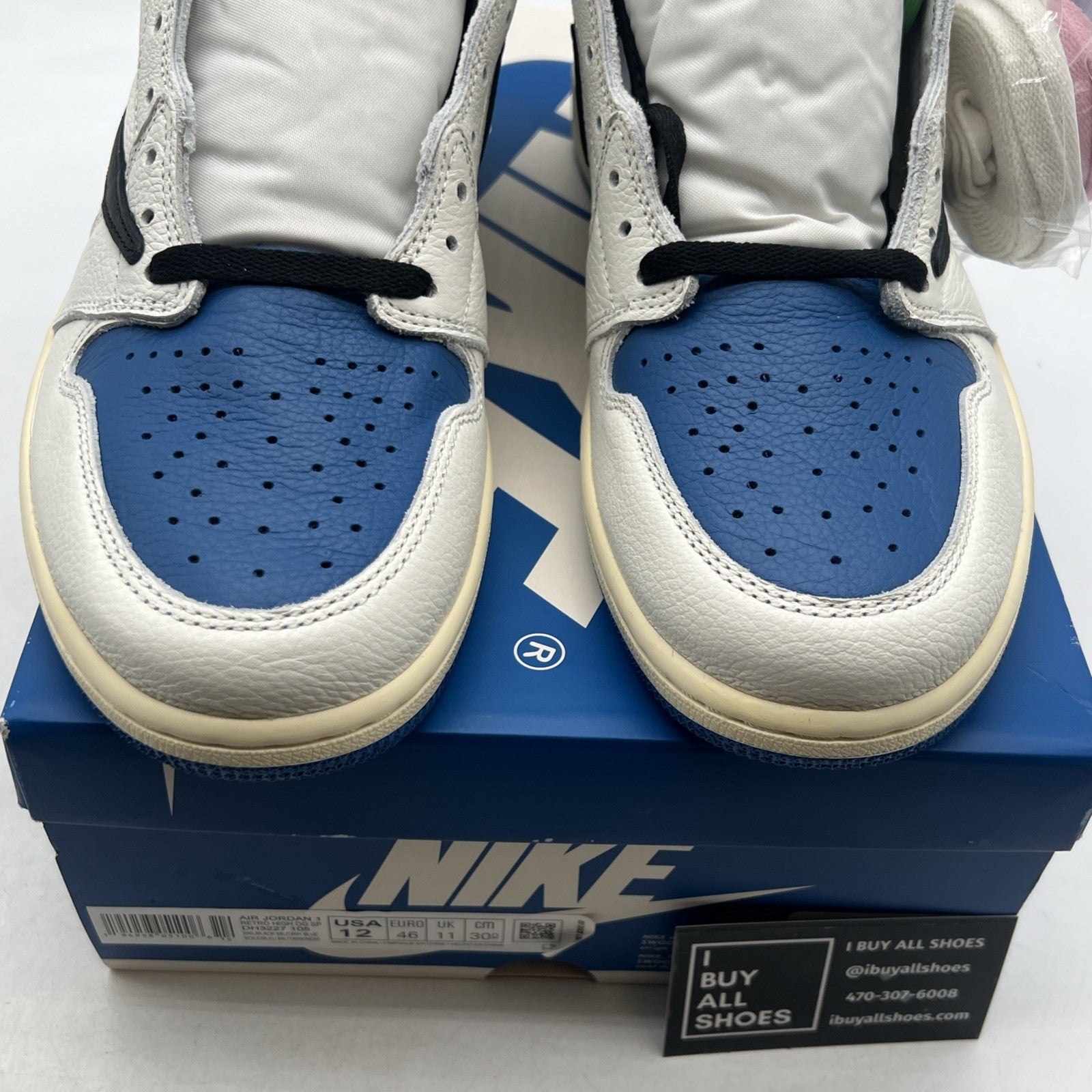 Size 12 - Air Jordan 1 Retro x Fragment Design x Travis Scott High Blue