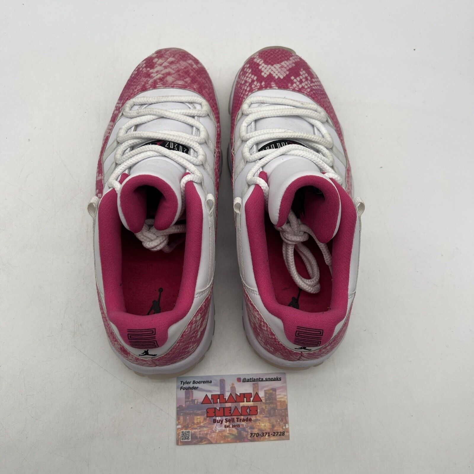 Size 10 - Air Jordan 11 Retro Low Pink Snakeskin W White Pink Leather Ah7860-106