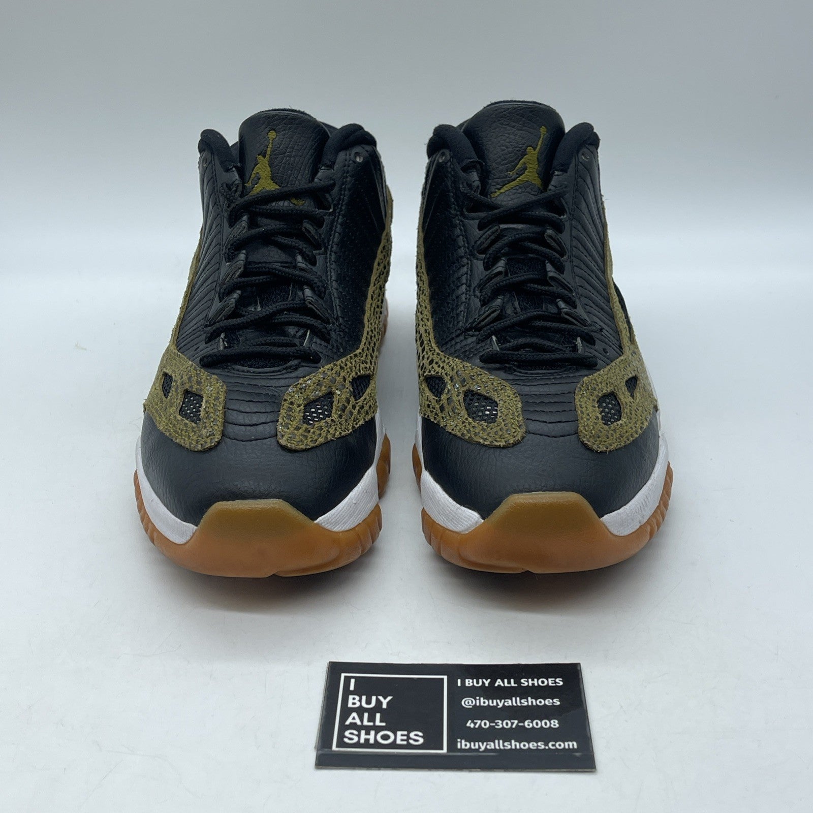 Size 9.5 - Air Jordan 11 IE Low Croc Green Black Suede Leather (306008-013)