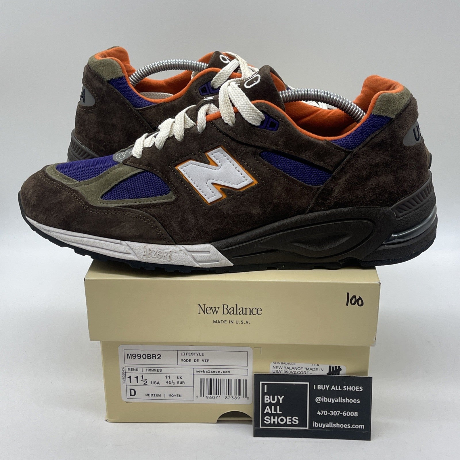 Size 11.5 - New Balance Teddy Santis x 990v2 Made in USA Brown Purple (M990BR2)