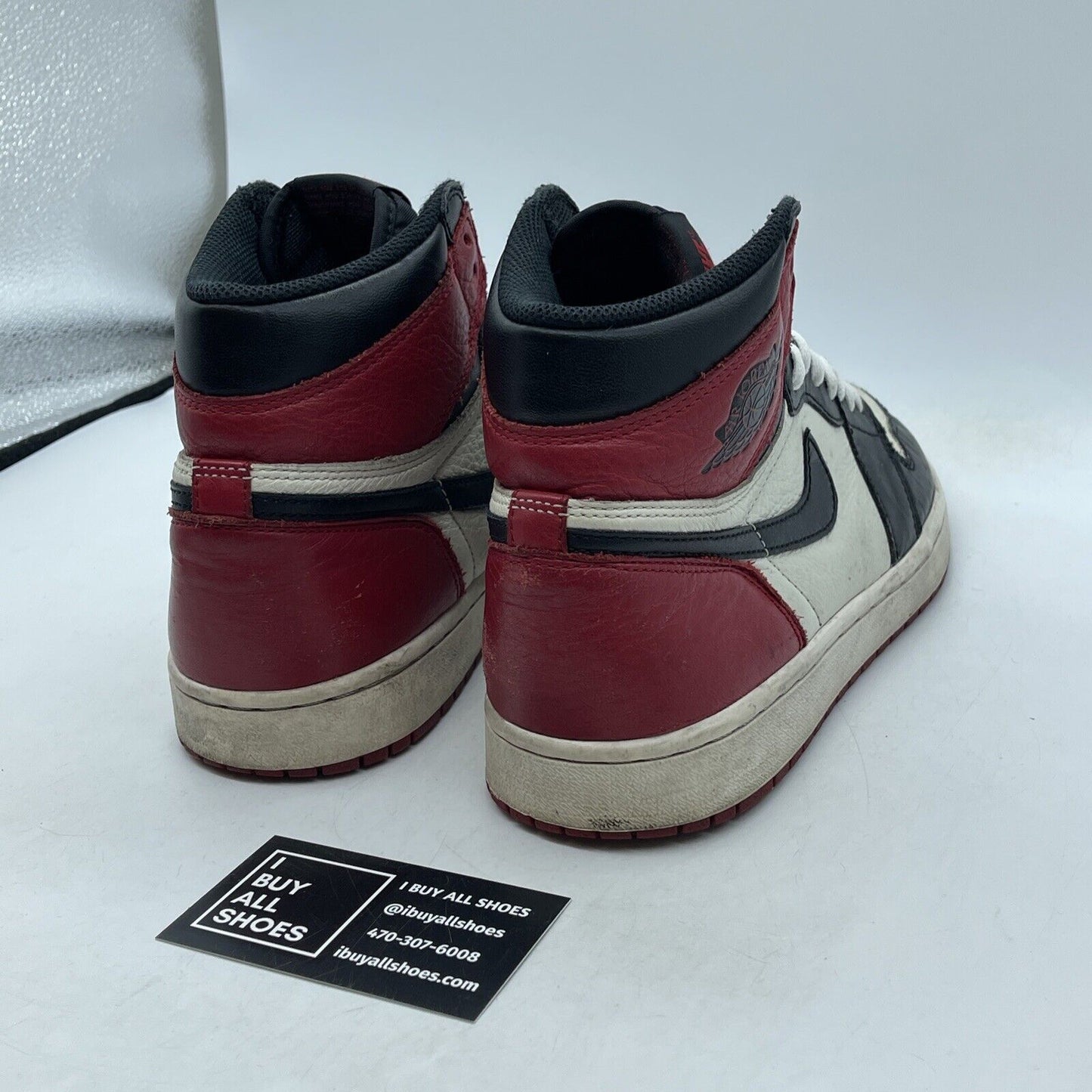 Size 8 - Jordan 1 Retro OG High Bred Toe Black Red White Leather (555088-610)