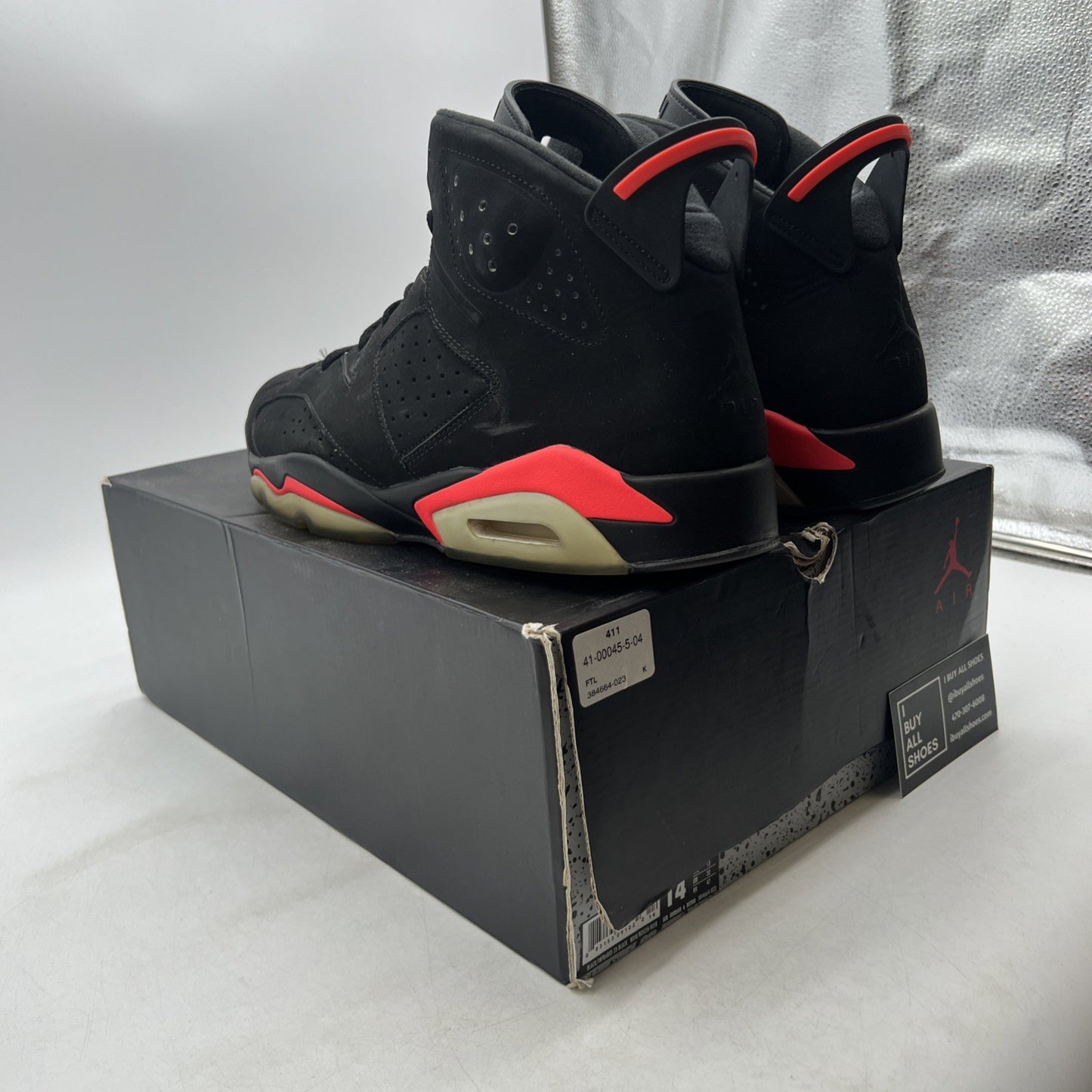 Size 14 - Air Jordan 6 Retro Infrared Black 2014 (384664-023)