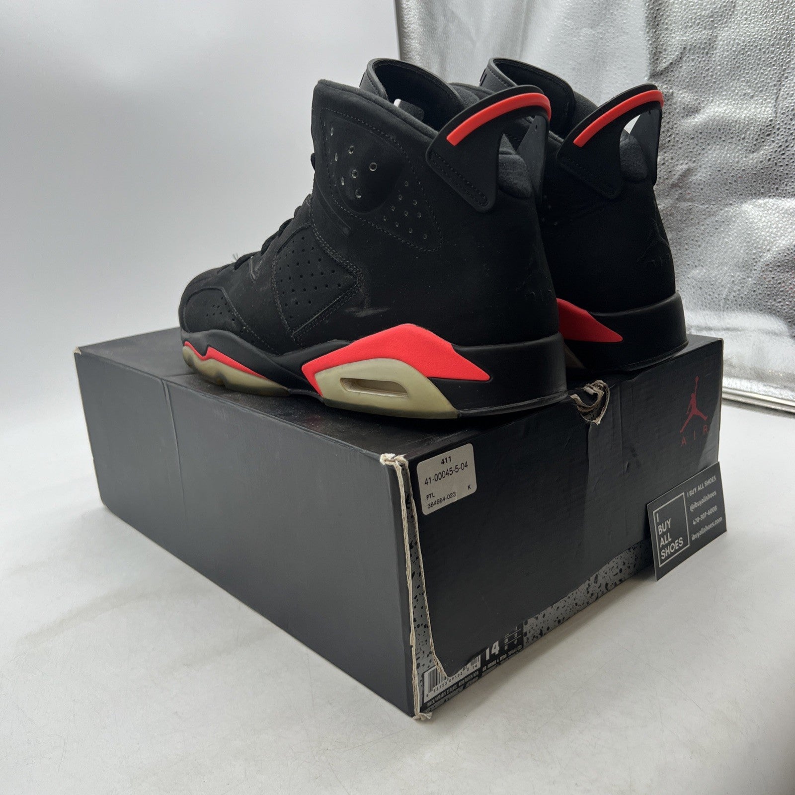 Size 14 - Air Jordan 6 Retro Infrared Black 2014 (384664-023)