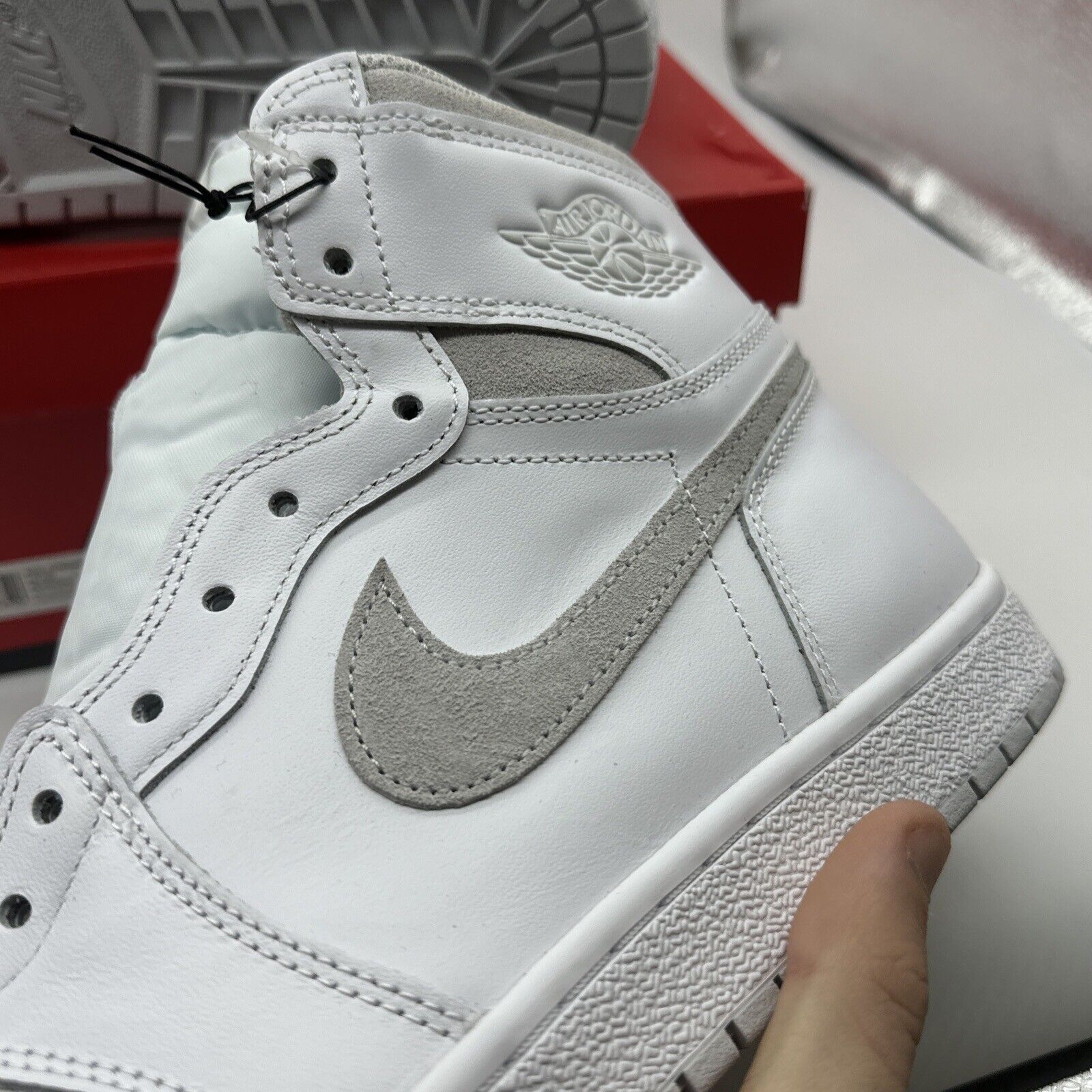 Size 13 - Jordan 1 Retro High 85 OG Neutral Gray White Thick Leather Premium Qty
