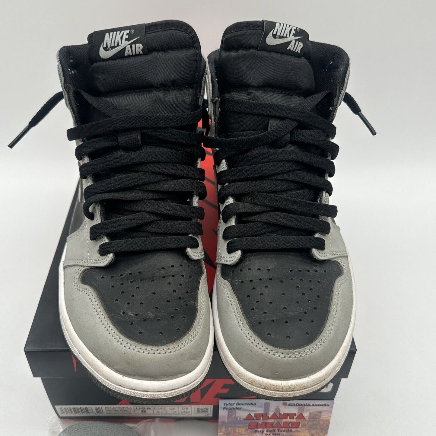 Size 8 - Jordan 1 Retro OG High Shadow 2.0 Grey White Black Leather And Suede