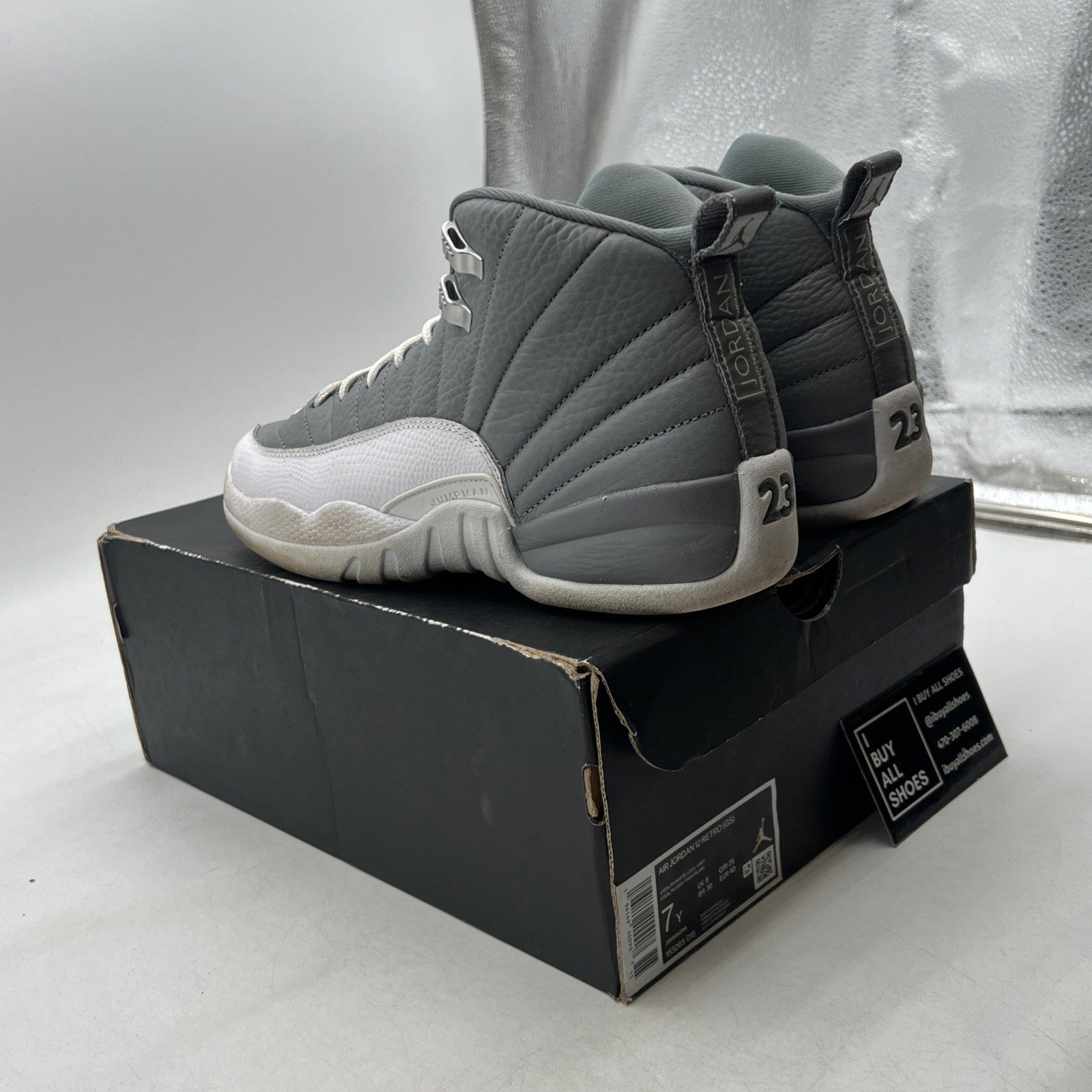 Size 7Y - Air Jordan 12 Stealth 2022 (153265-015)