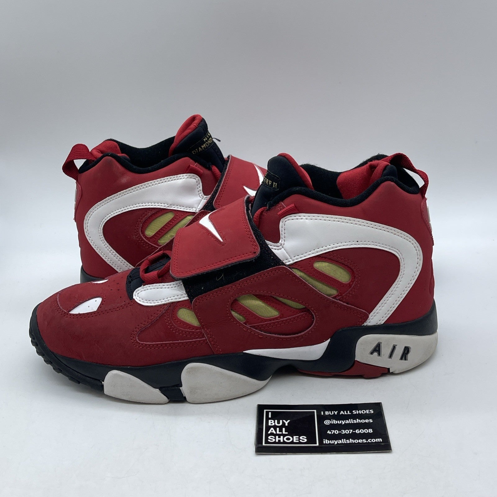 Size 13 - Nike Air Diamond Turf 2 2012 Red Gold White Suede (487658-610)