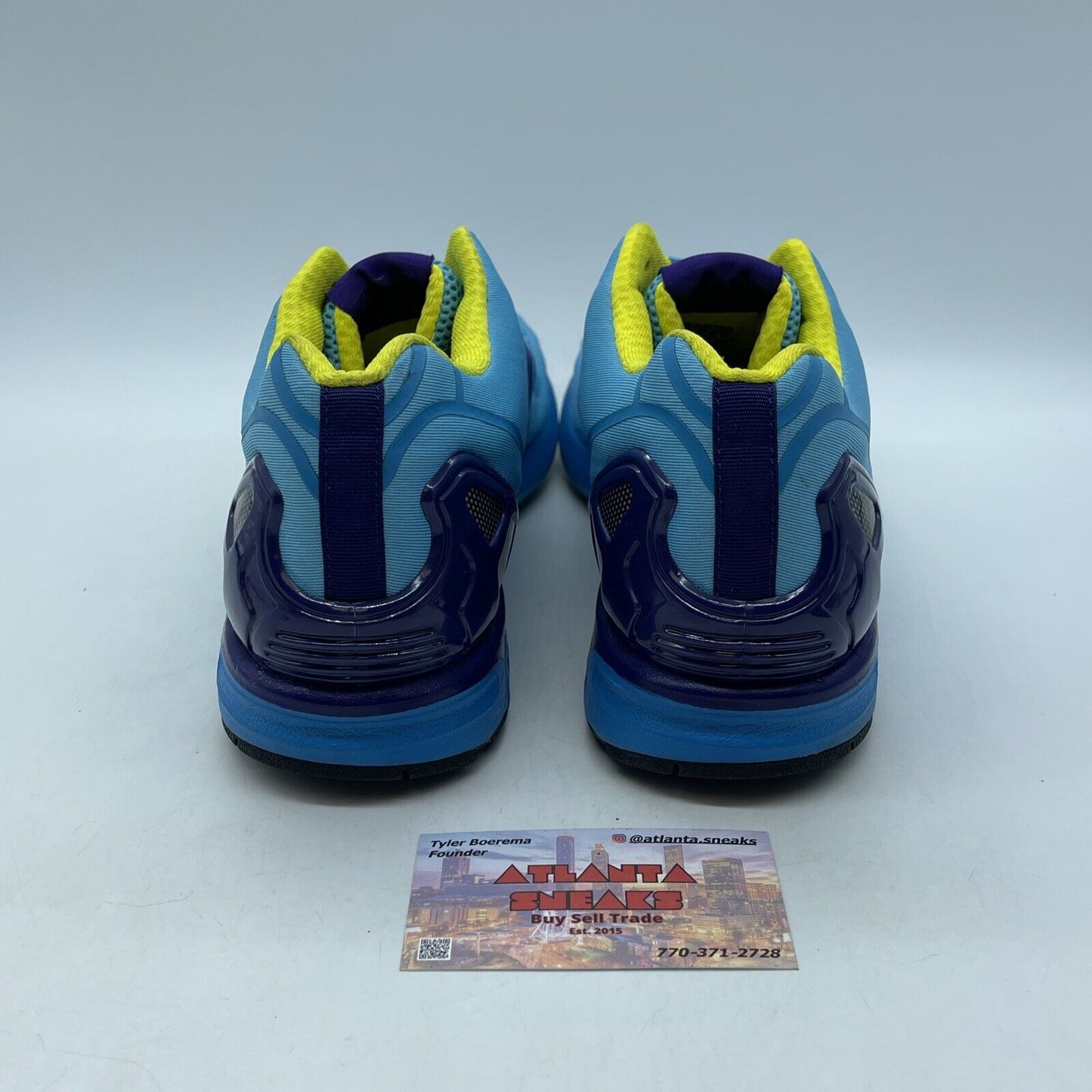 Size 12 - adidas ZX Flux Blue Purple Yellow Suede Leather (AF6303)
