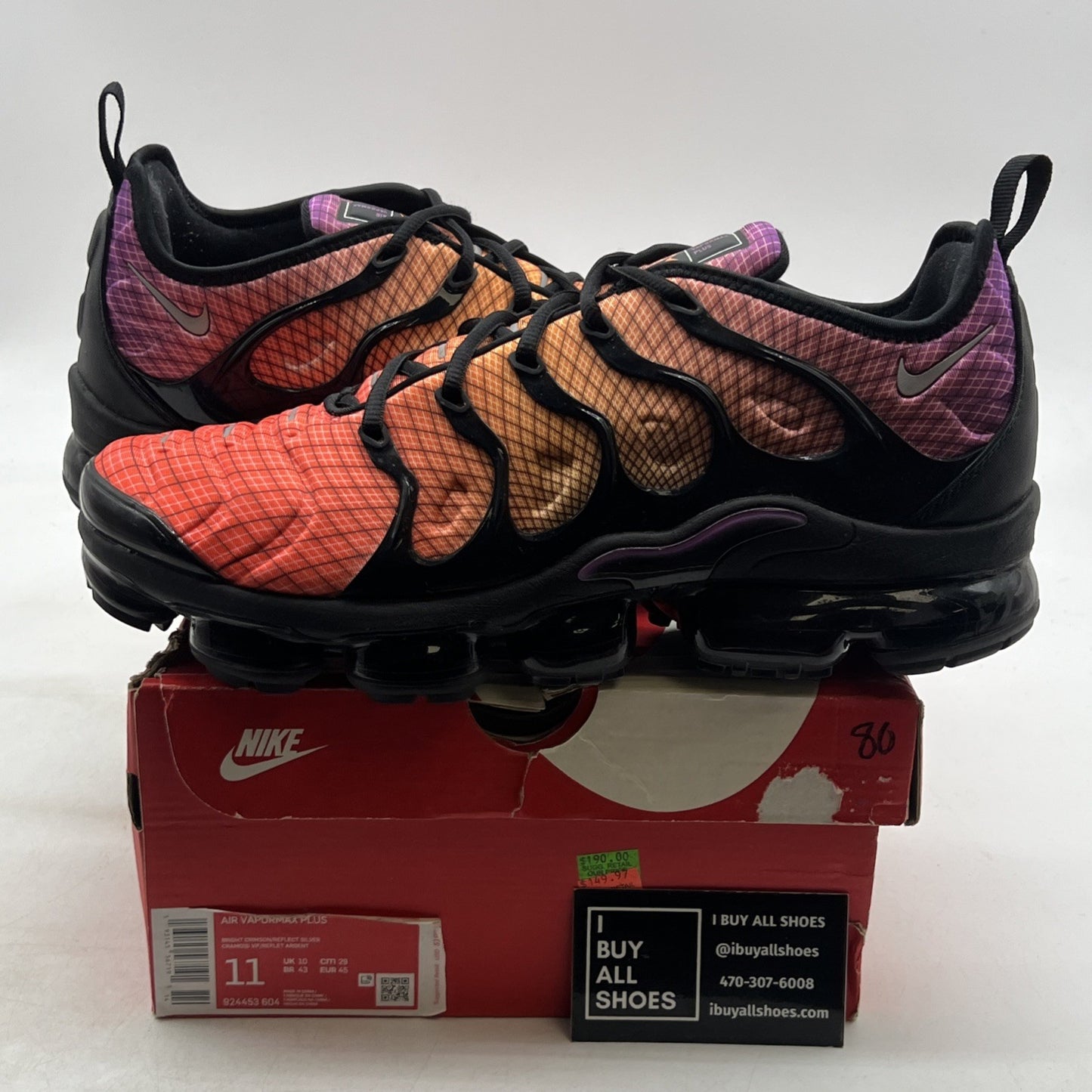 Size 11 - Nike Air VaporMax Plus Grid Sunset (924453-604)