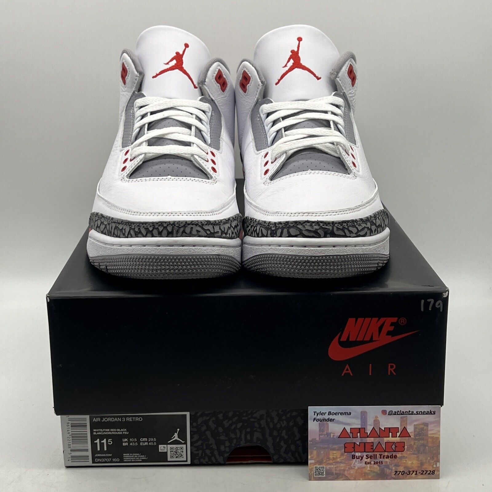 Size 11.5 - Jordan 3 Retro Mid Fire Red White Black Leather (DN3707-160)