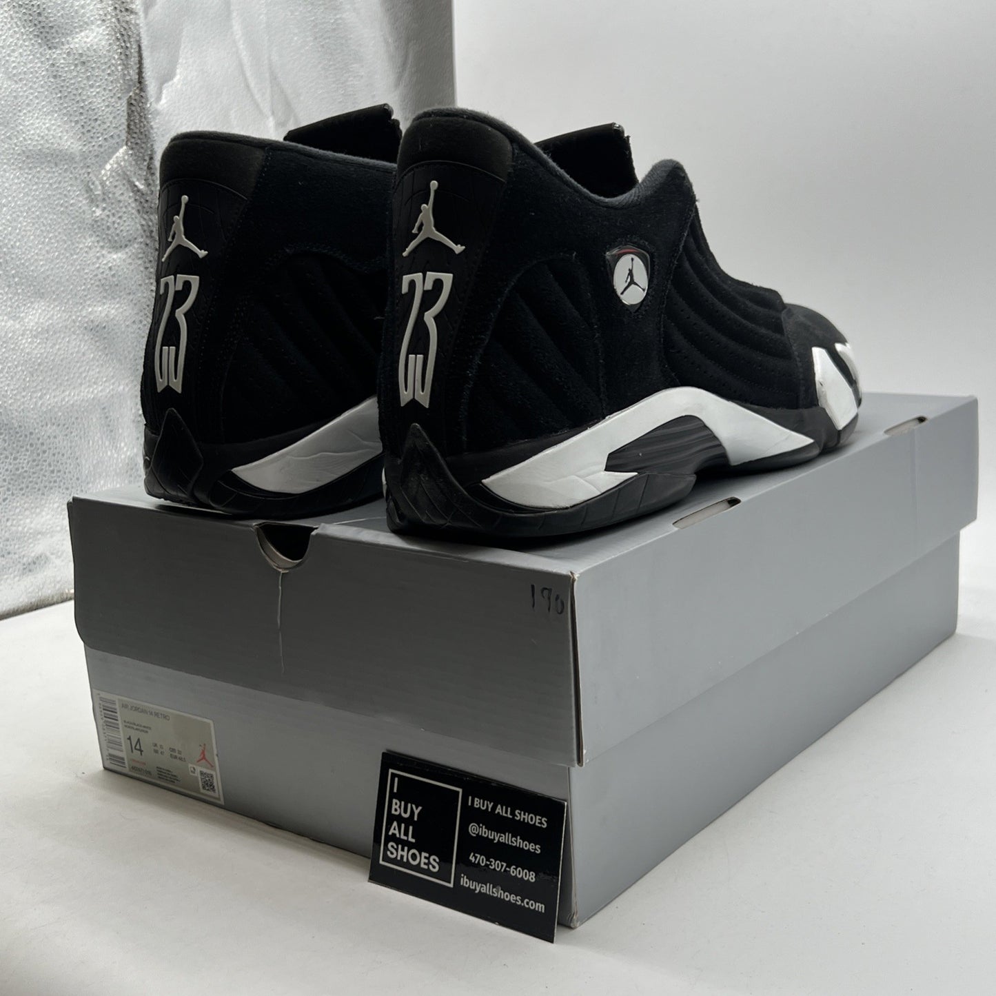 Size 14 - Air Jordan 14 Retro Black White (487471-016)