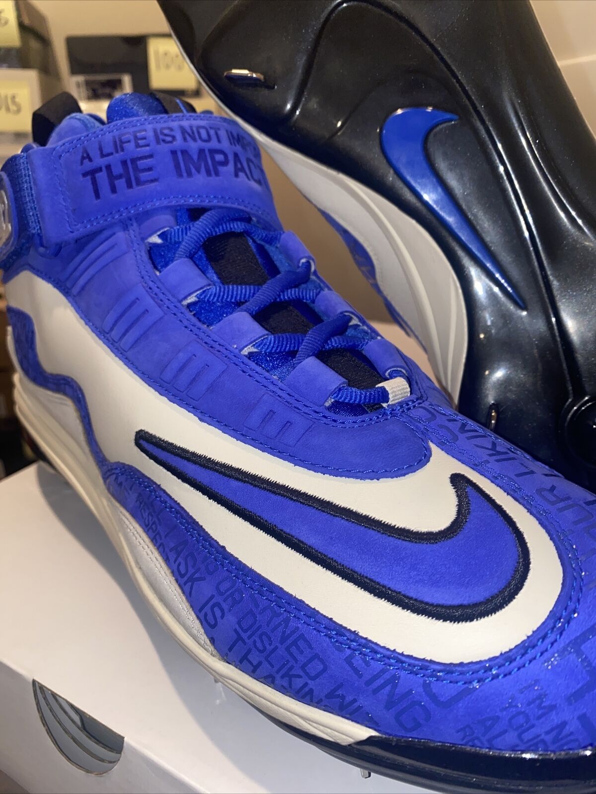 NIKE GRIFFEY AIR MAX 1 42 JACKIE ROBINSON DAY BASEBALL CLEATS PE BLUE  MENS 13