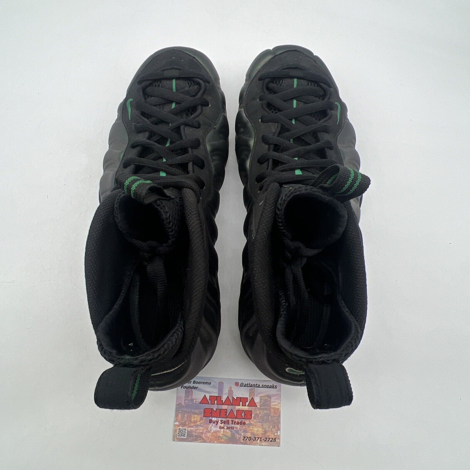 Size 9.5 - Nike Air Foamposite Pro Pine Green Black Suede (624041-301)