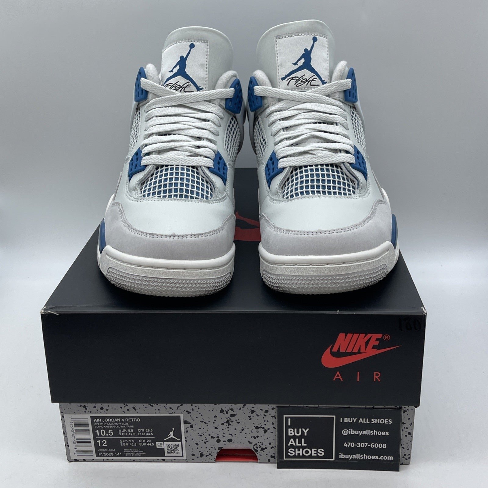 Size 10.5 - Air Jordan 4 Retro 2024 Military Blue Grey Suede (FV5029-141)