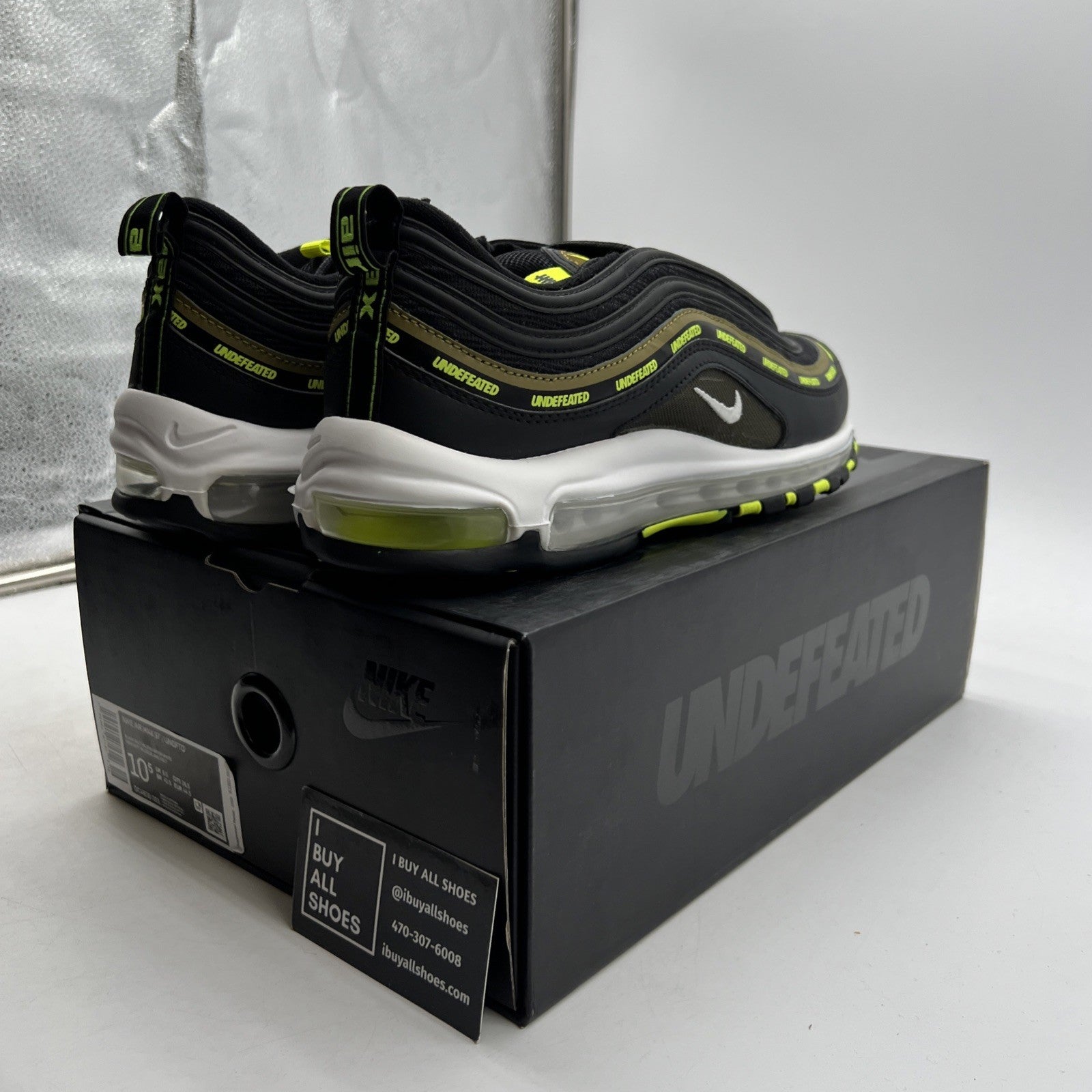 Size 10.5 - Nike Undefeated x Air Max 97 Black Volt (DC4830-001)