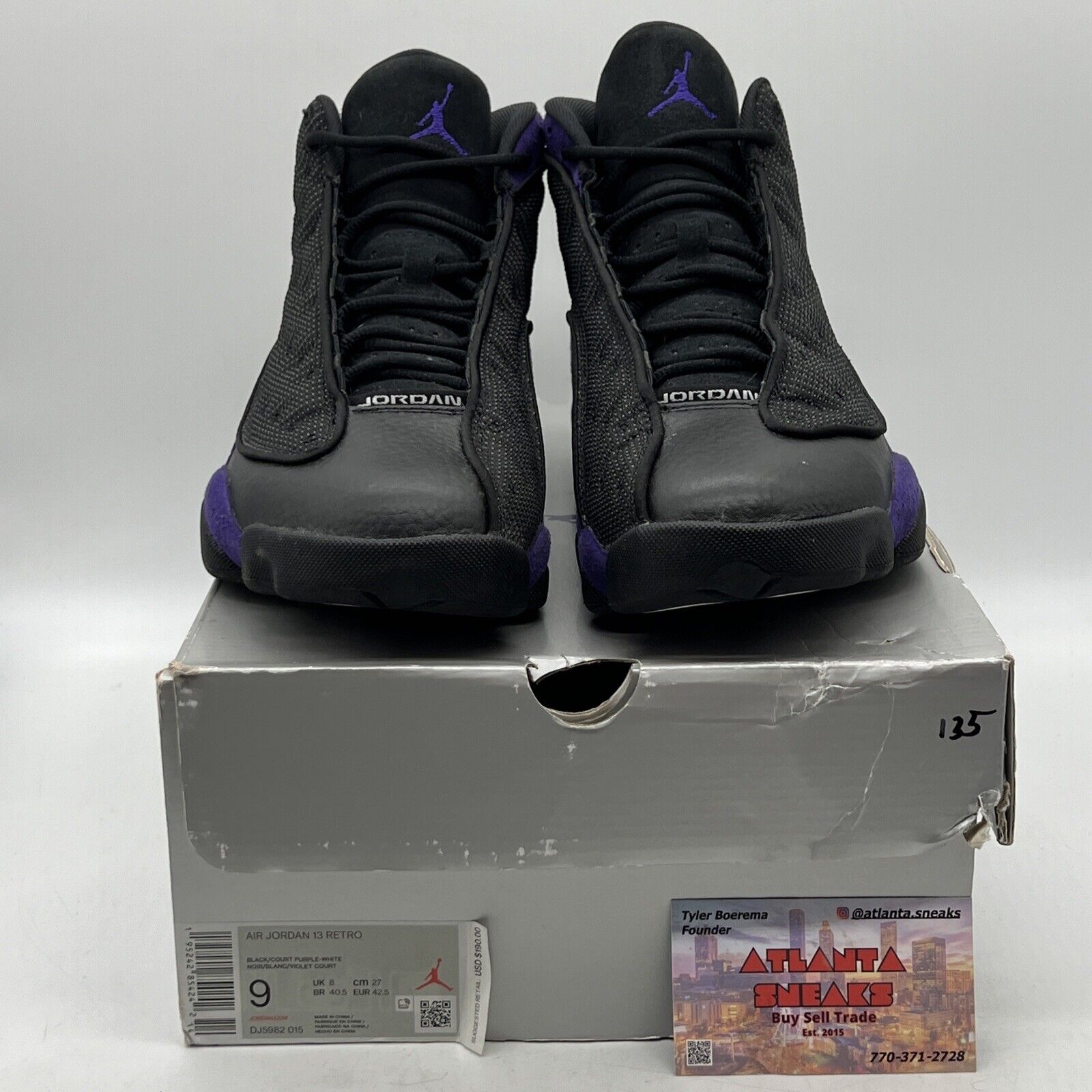 Size 9 - Jordan 13 Retro Court Purple Black Leather Suede (DJ5982-015)