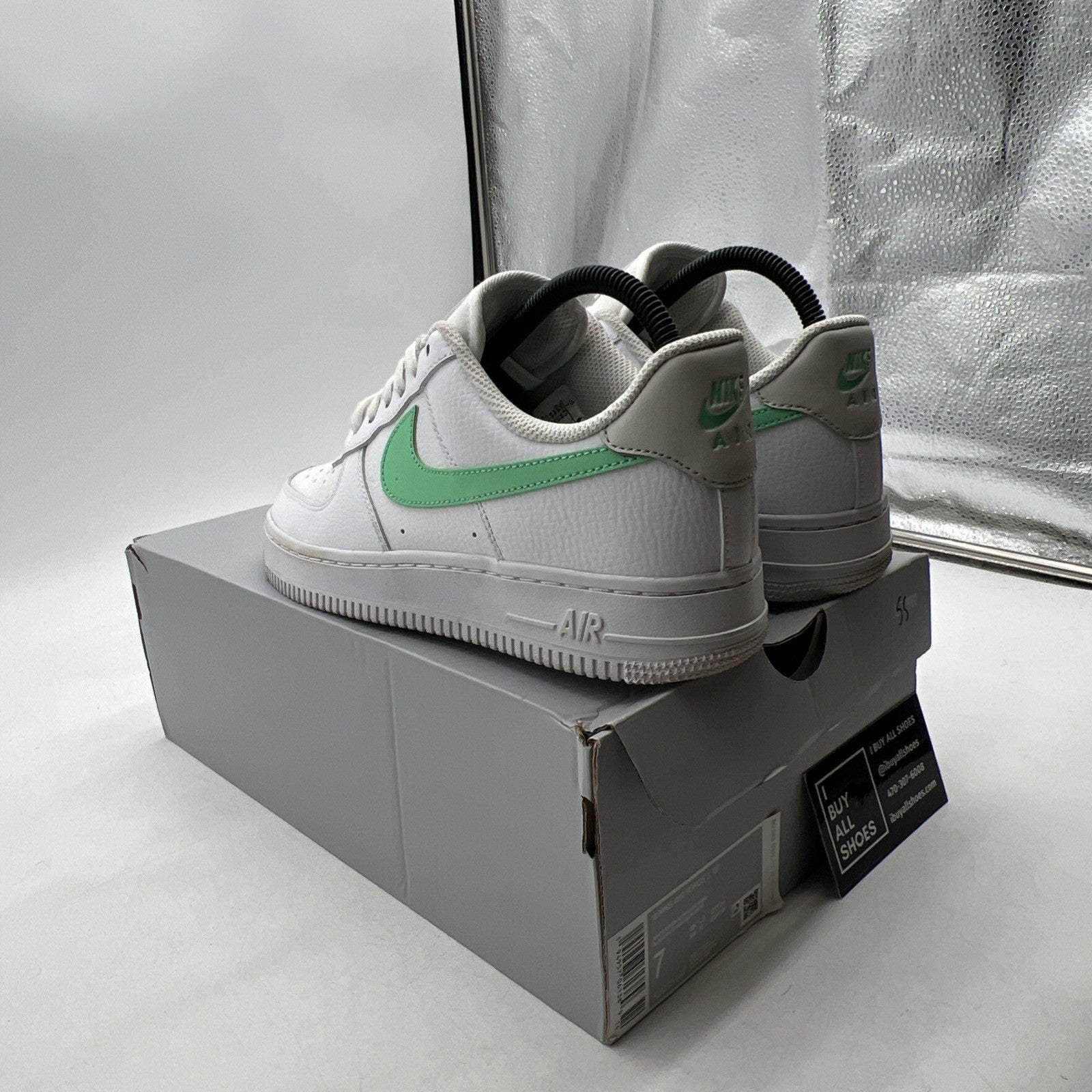 Size 7 - Nike Air Force 1 '07 White Green Glow W (315115-164)