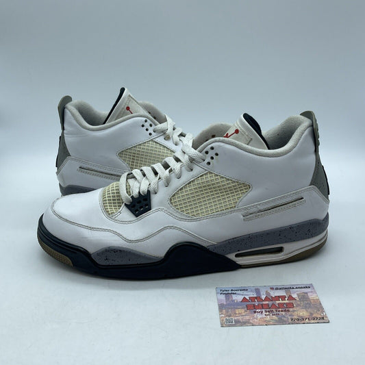 Size 10.5 - Jordan 4 Retro Cement 2012 White Red Black Leather (308497-103)