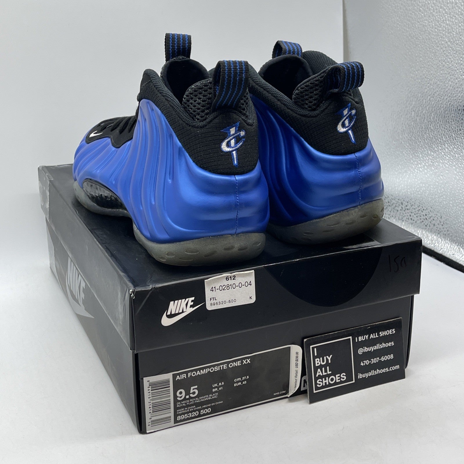 Size 9.5 - Nike Air Foamposite One XX Royal Black Blue Suede (895320-500)