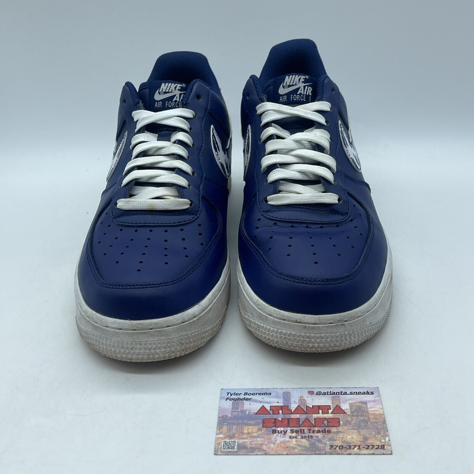 Size 10 - Nike Air Force 1 Low Camo Swoosh - Blue Void Leather (CZ7873-400)