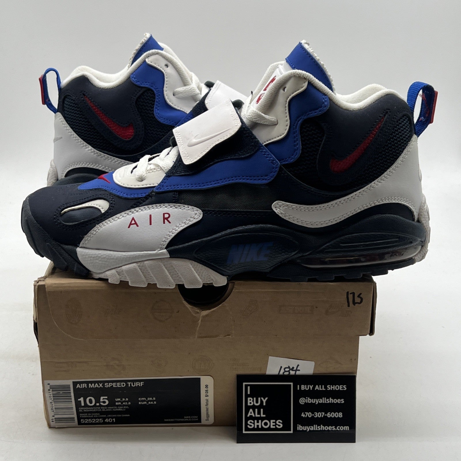 Size 10.5 - Nike Air Max Speed Turf New York Football Giants (525225-401)