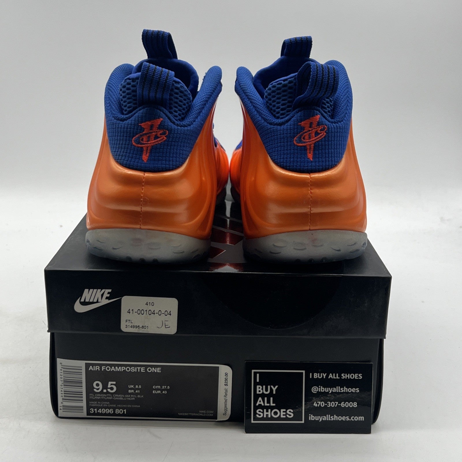 Size 9.5 - Nike Air Foamposite One Knicks (314996-801)