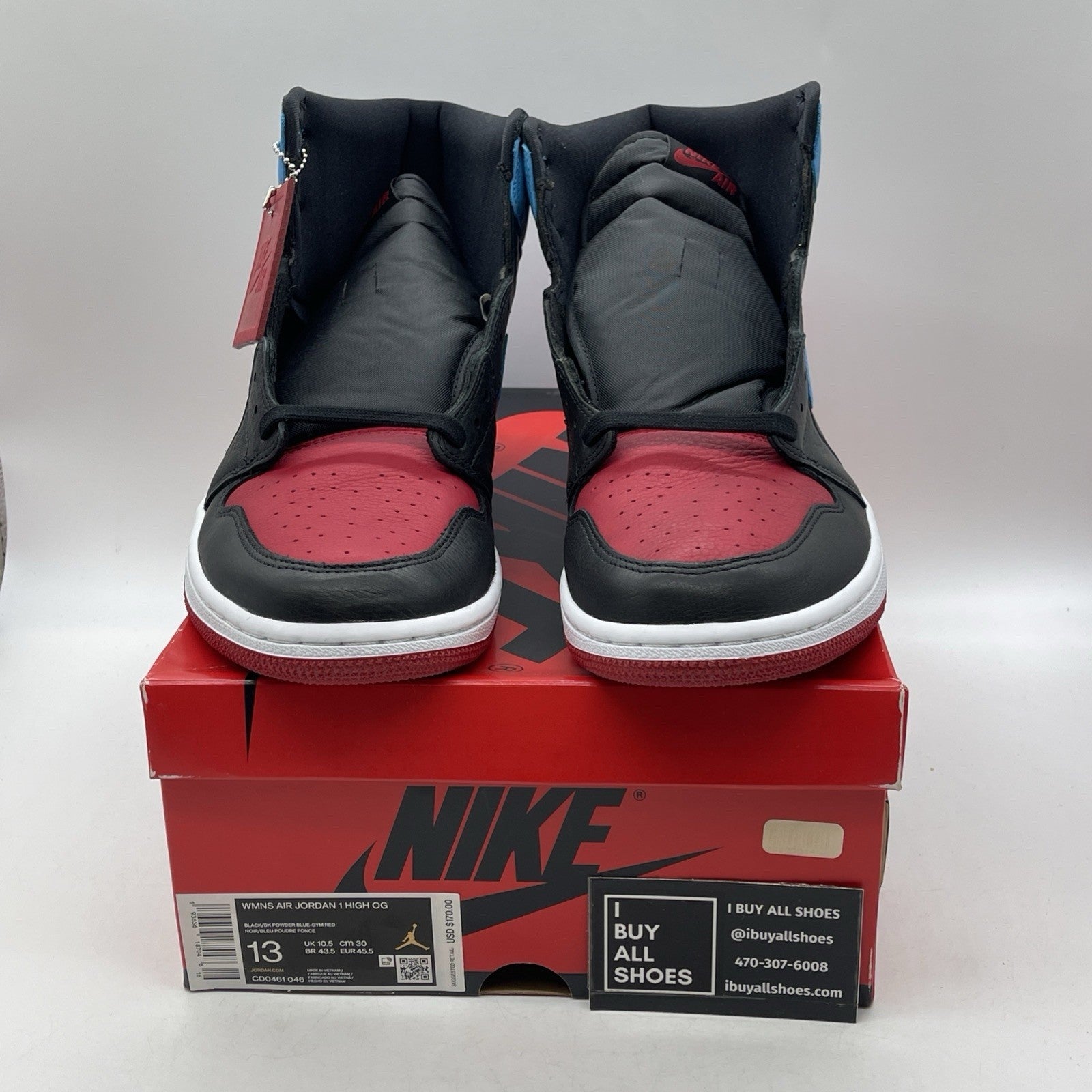 Size 13 - Air Jordan 1 High OG UNC To Chicago 2020 Leather (CD0461-046)