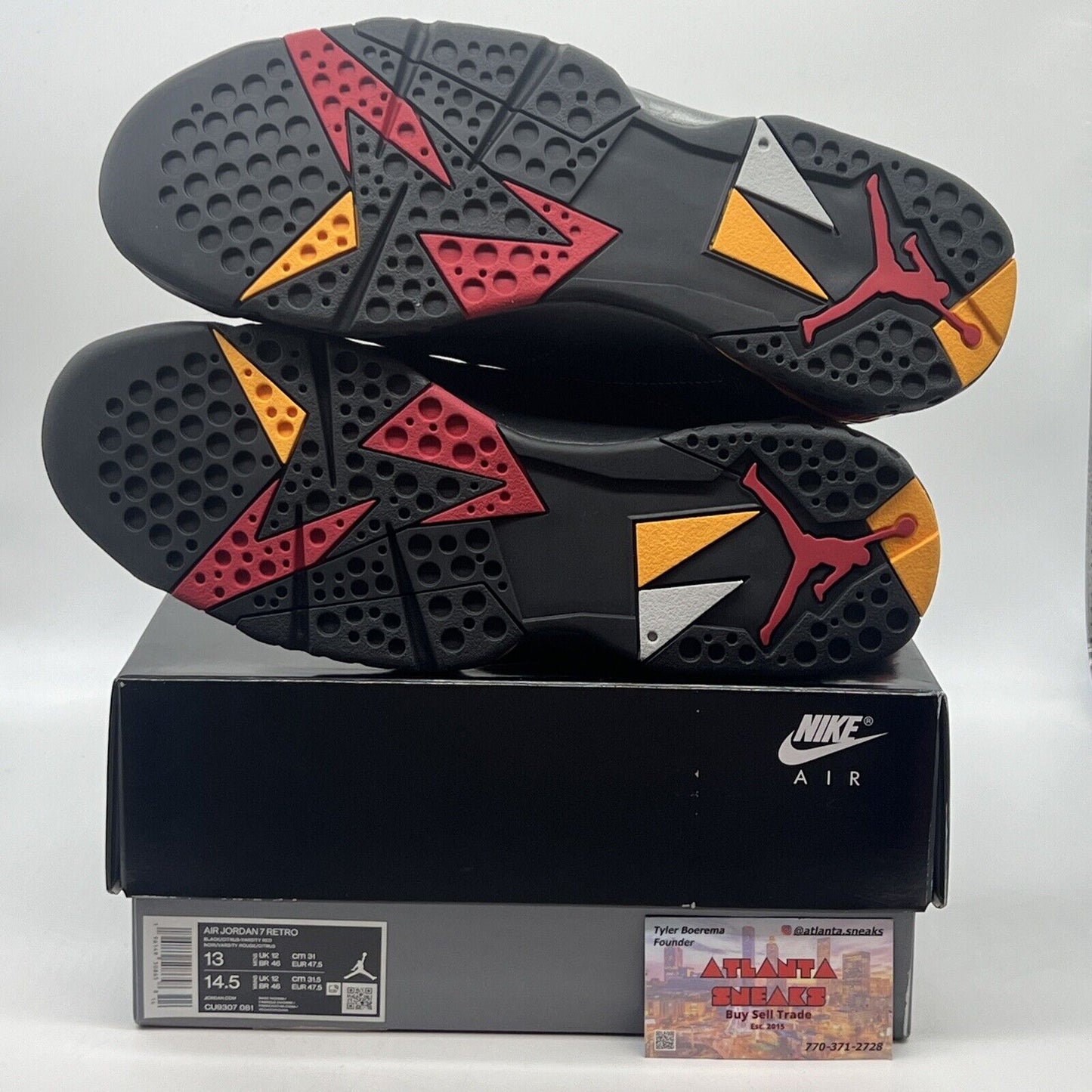 Size 13 - Jordan 7 Retro Citrus Brand New Of All Black Red
