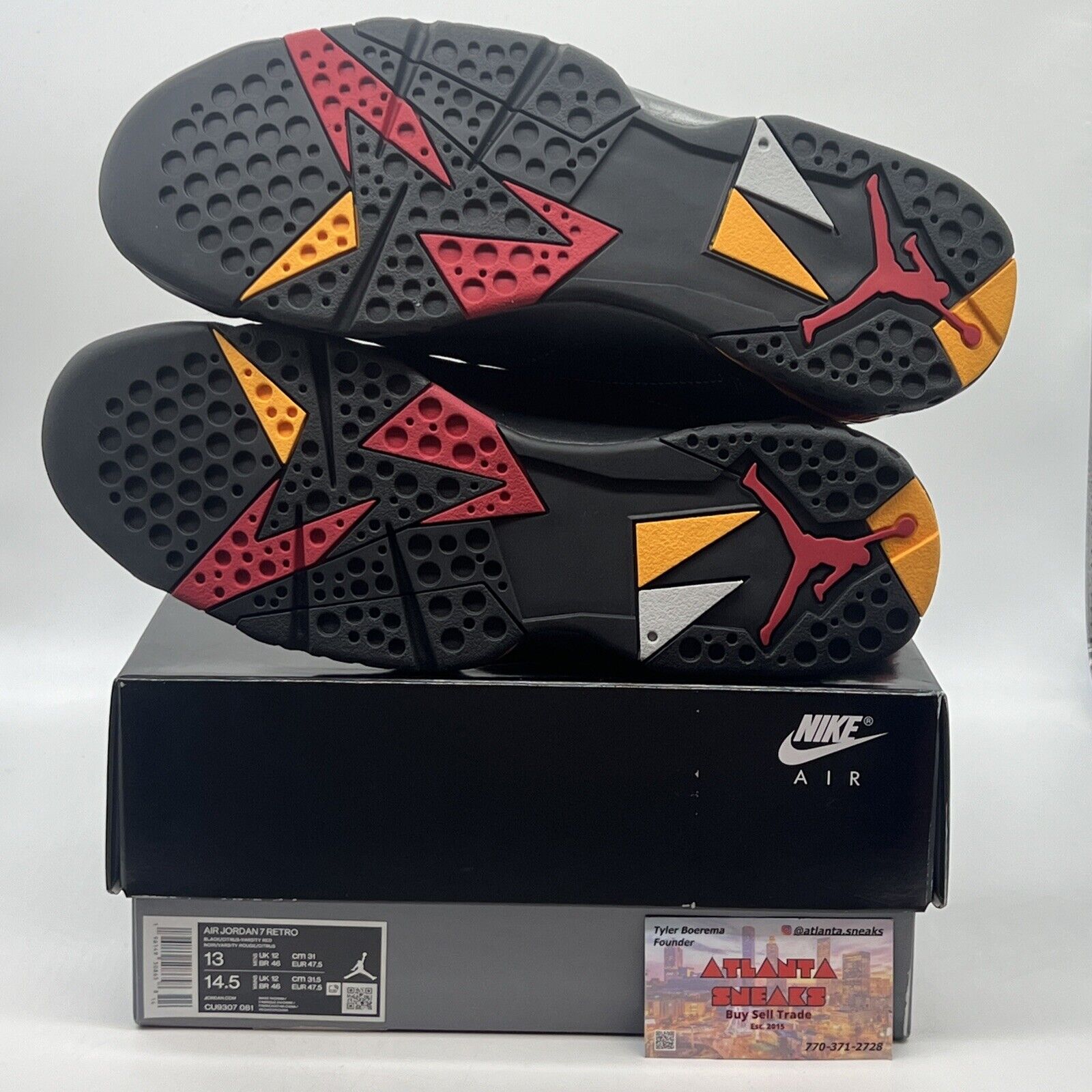 Size 13 - Jordan 7 Retro Citrus Brand New Of All Black Red