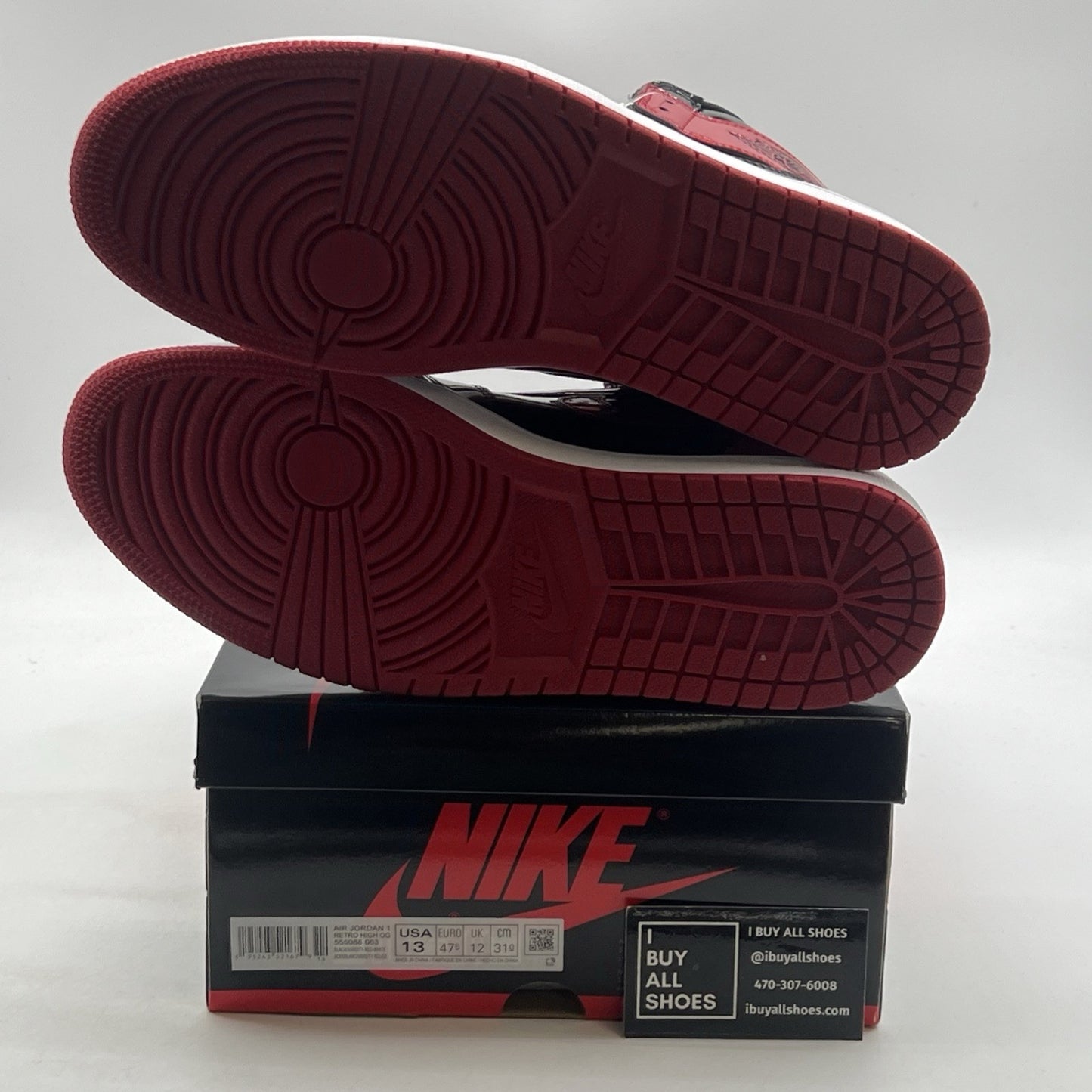 Size 13 - Air Jordan 1 Retro OG High Patent Bred (555088-063)