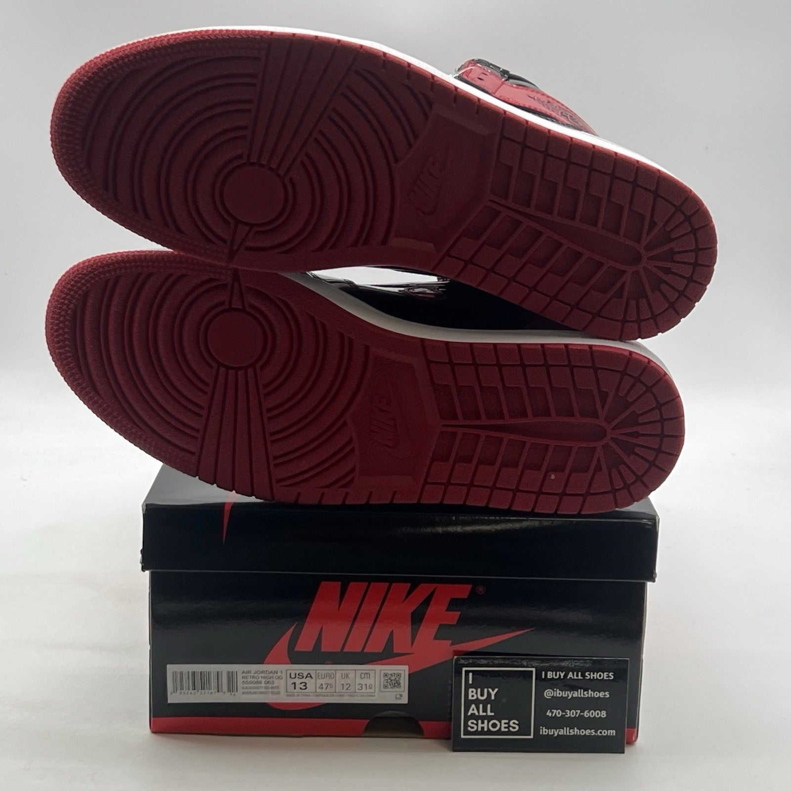 Size 13 - Air Jordan 1 Retro OG High Patent Bred (555088-063)
